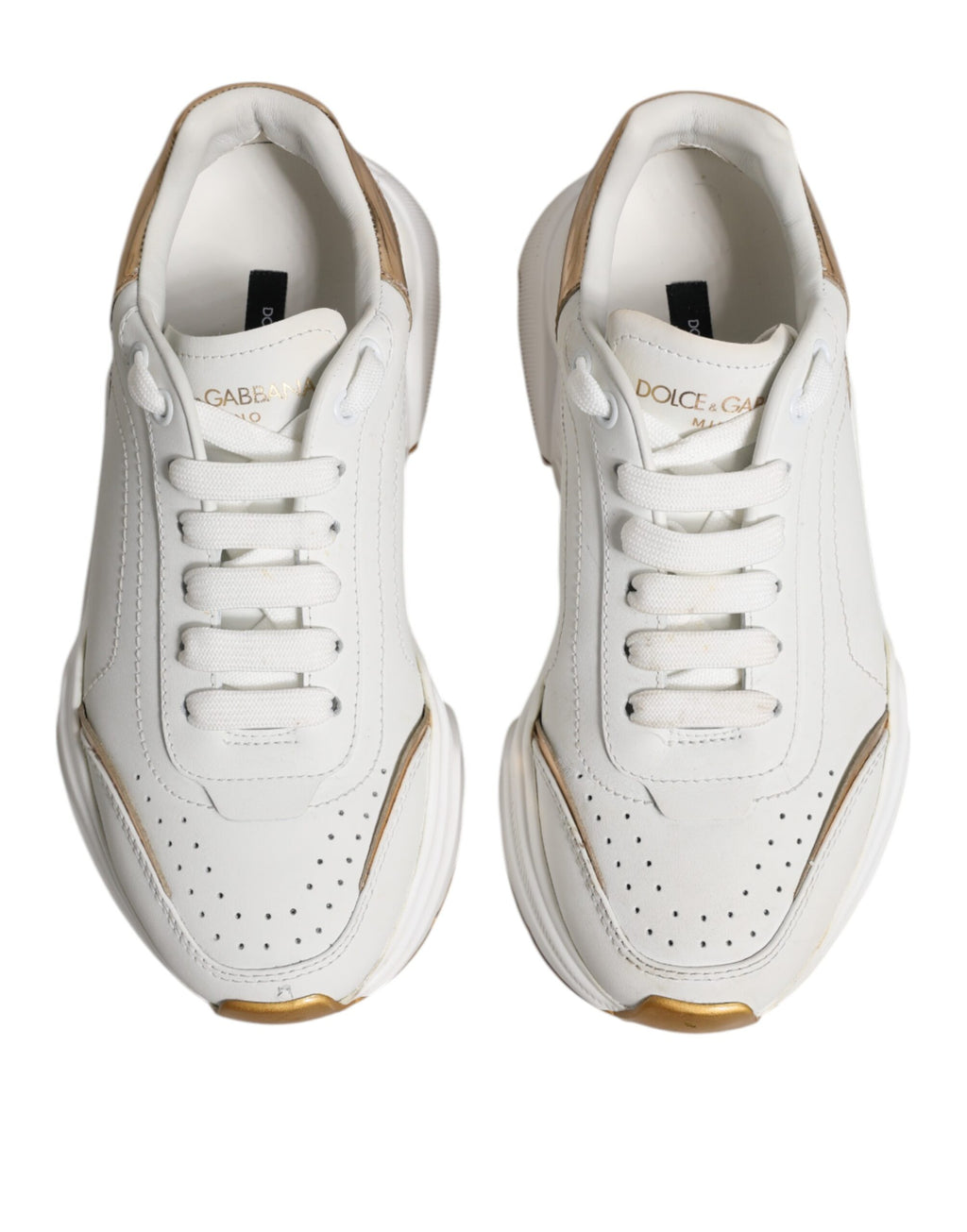 Baskets basses Dolce & Gabbana Daymaster en or blanc
