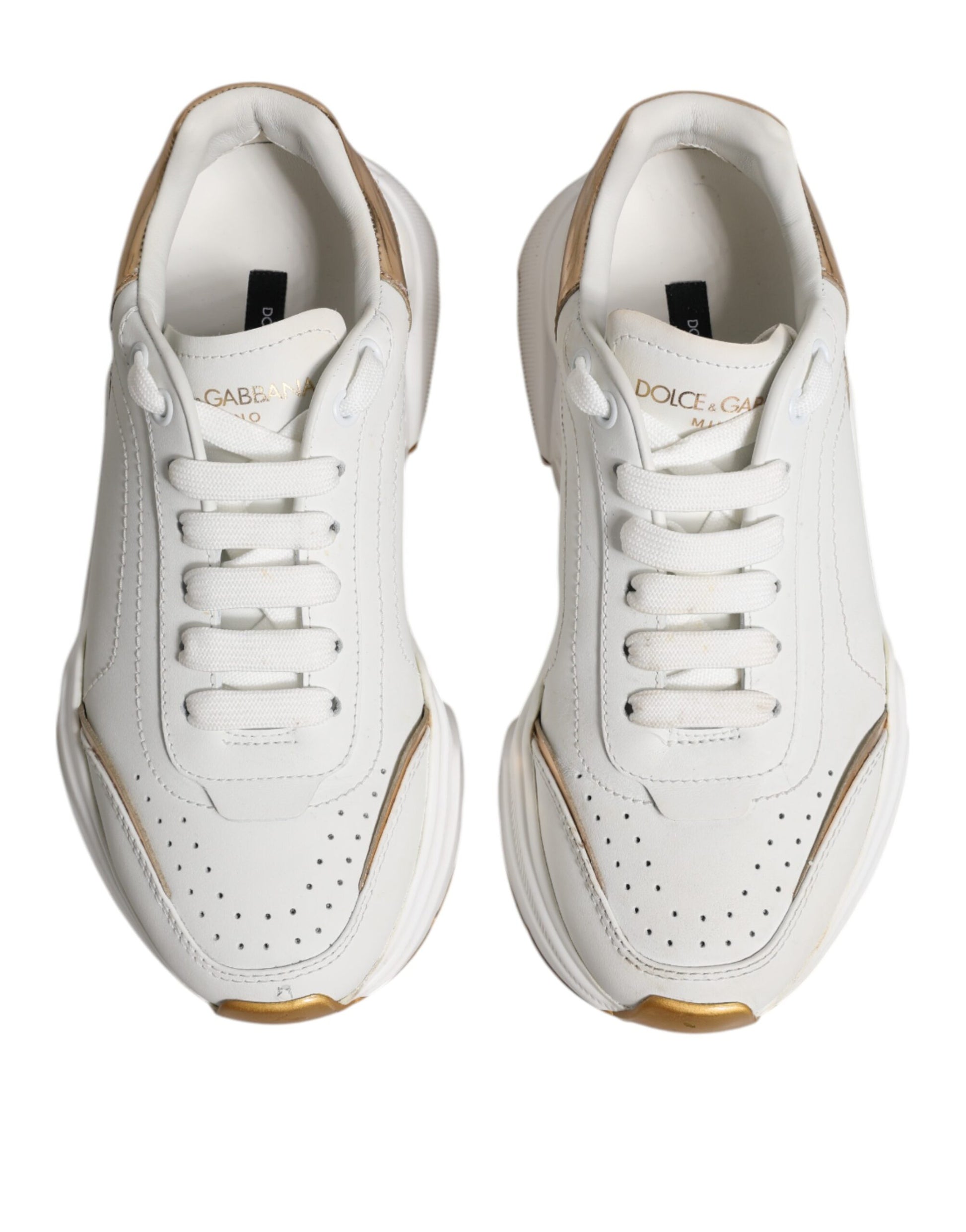 Baskets basses Dolce & Gabbana Daymaster en or blanc