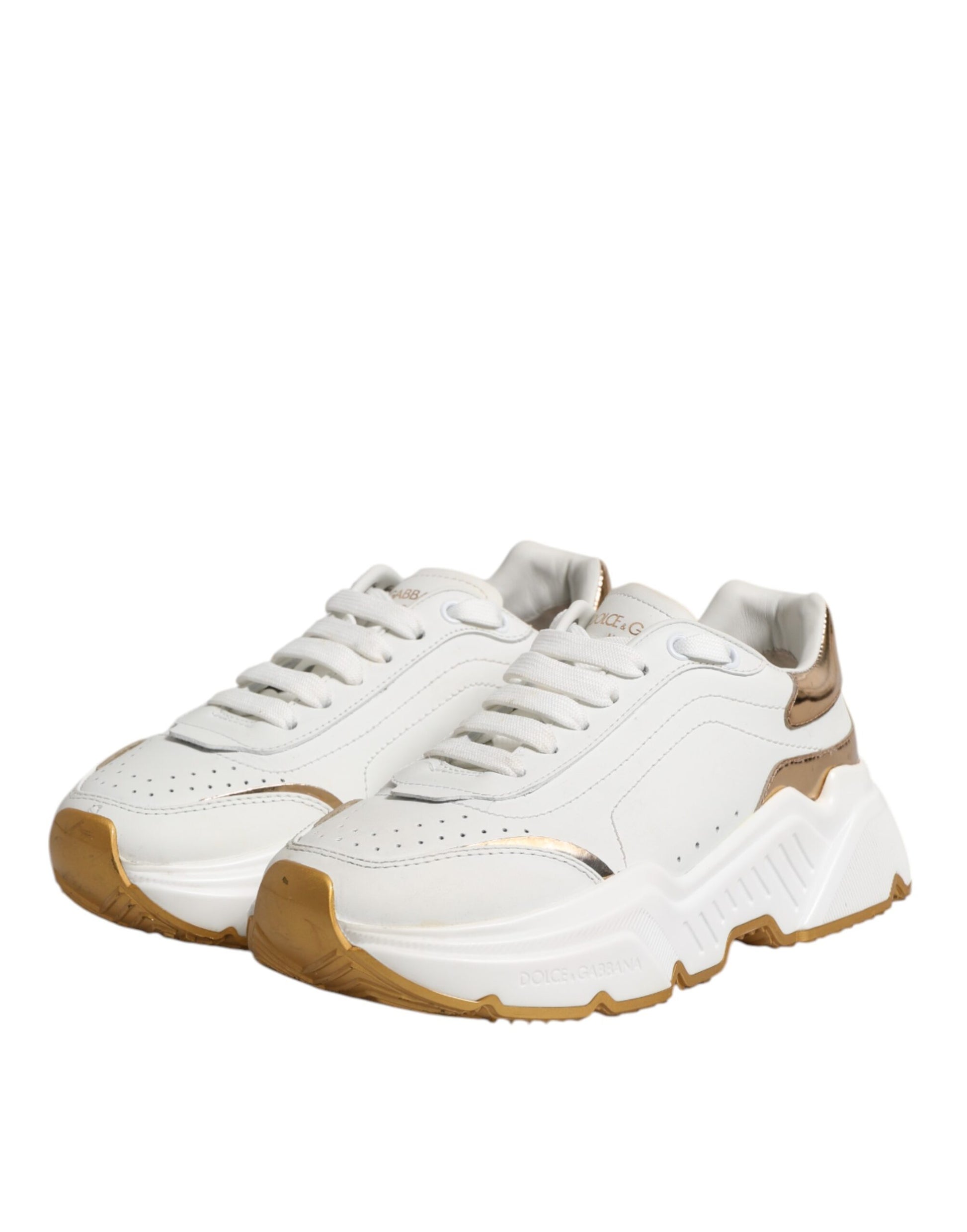 Baskets basses Dolce & Gabbana Daymaster en or blanc
