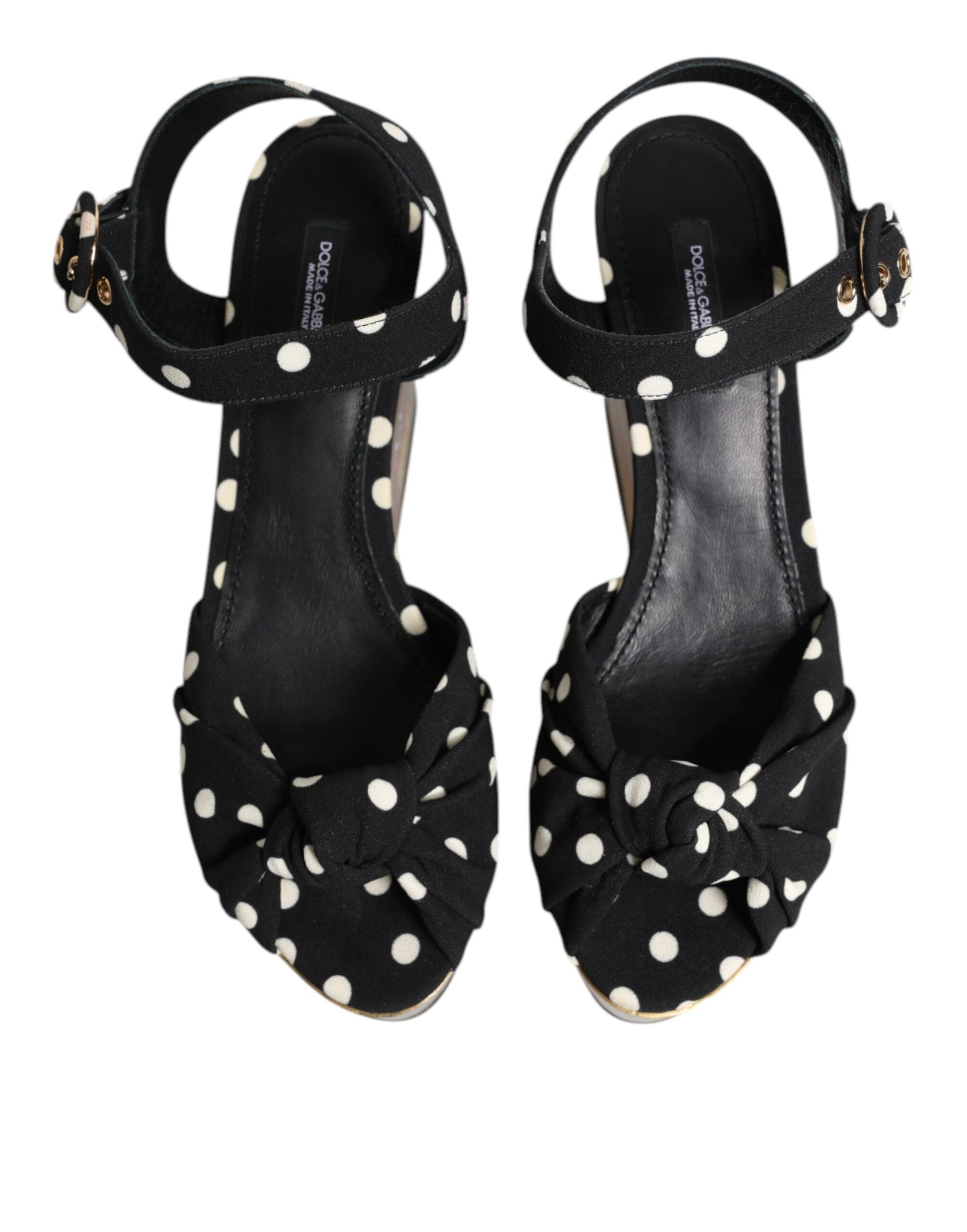 Sandales Compensées Dolce & Gabbana Motif Pois et Poissons Multicolores