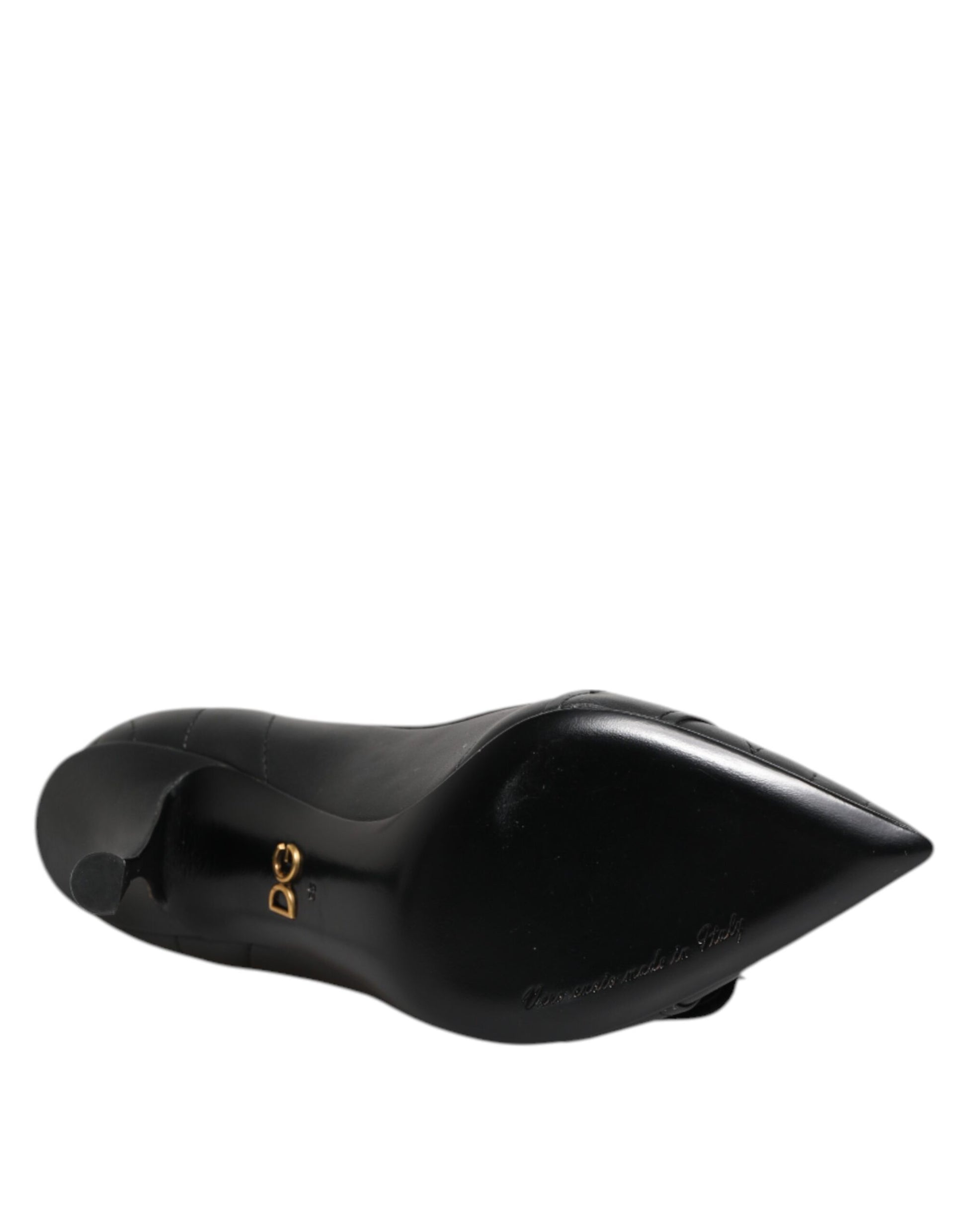 Dolce &amp; Gabbana Schwarze Devotion Leder Heels Pumps Schuhe