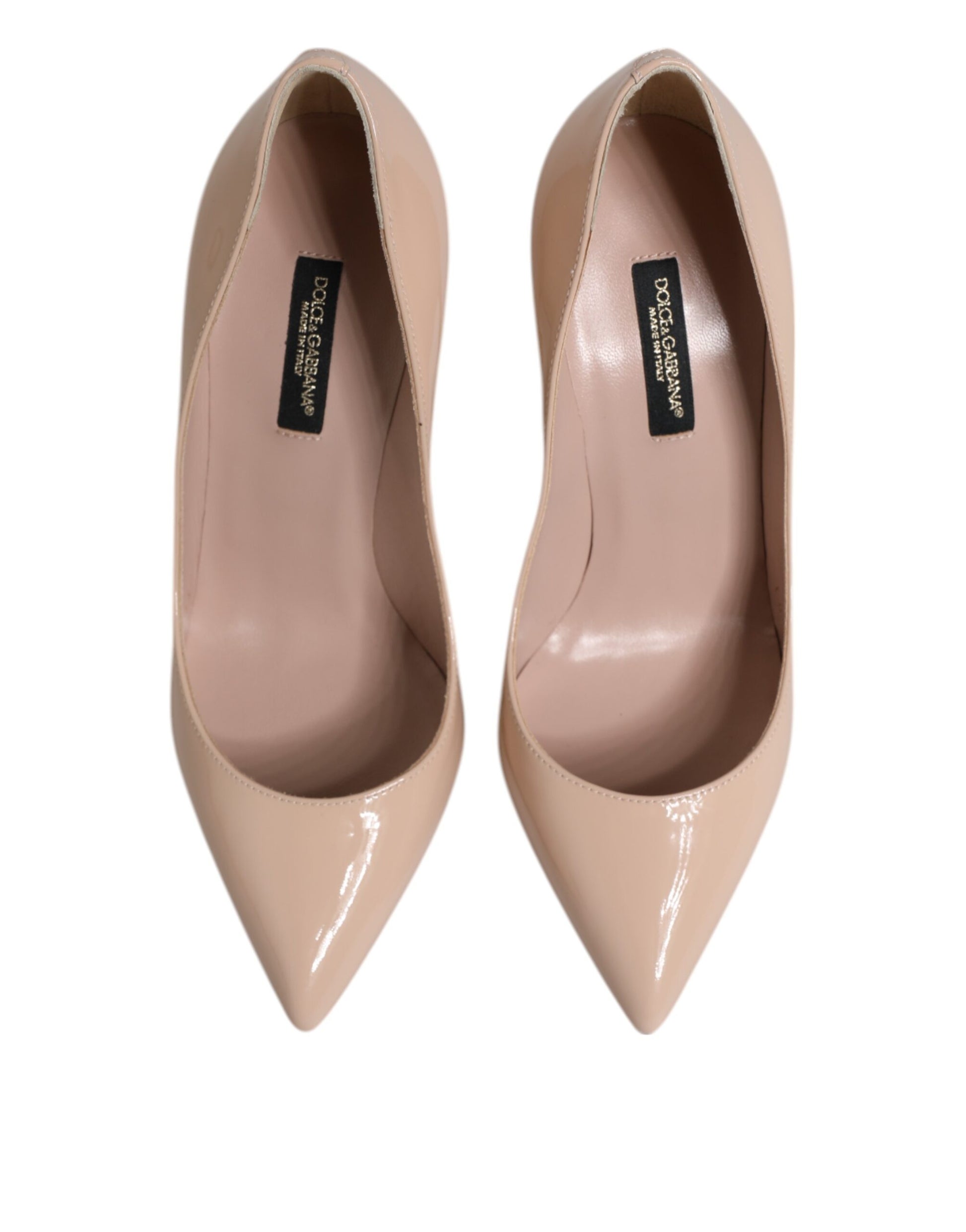 Dolce &amp; Gabbana Beige Lackleder Stiletto-Pumps