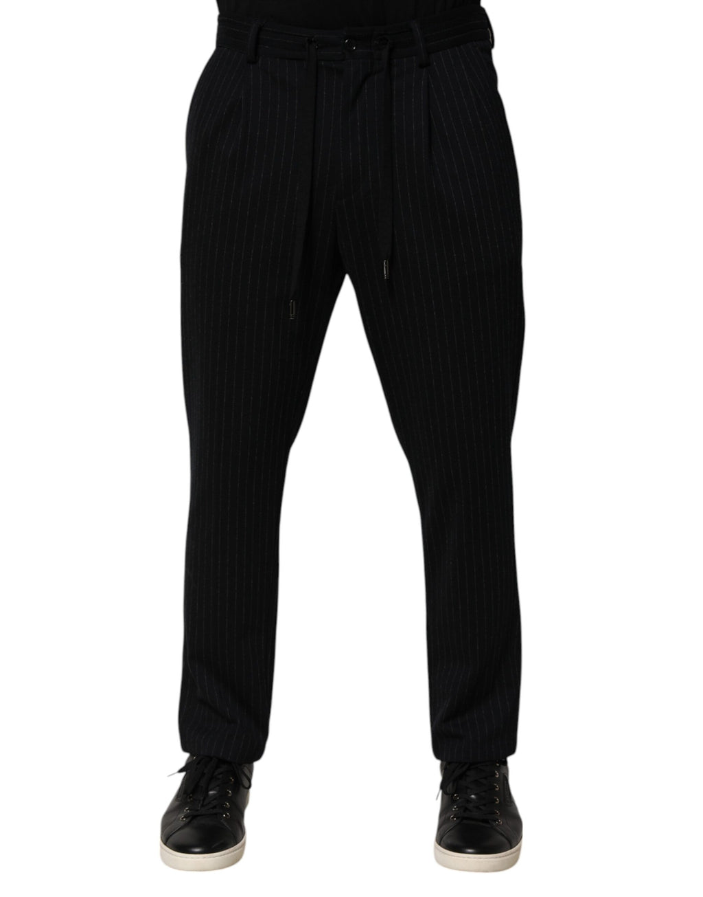 Dolce &amp; Gabbana – Enge Hose aus Viskose mit schwarzen Streifen für Herren