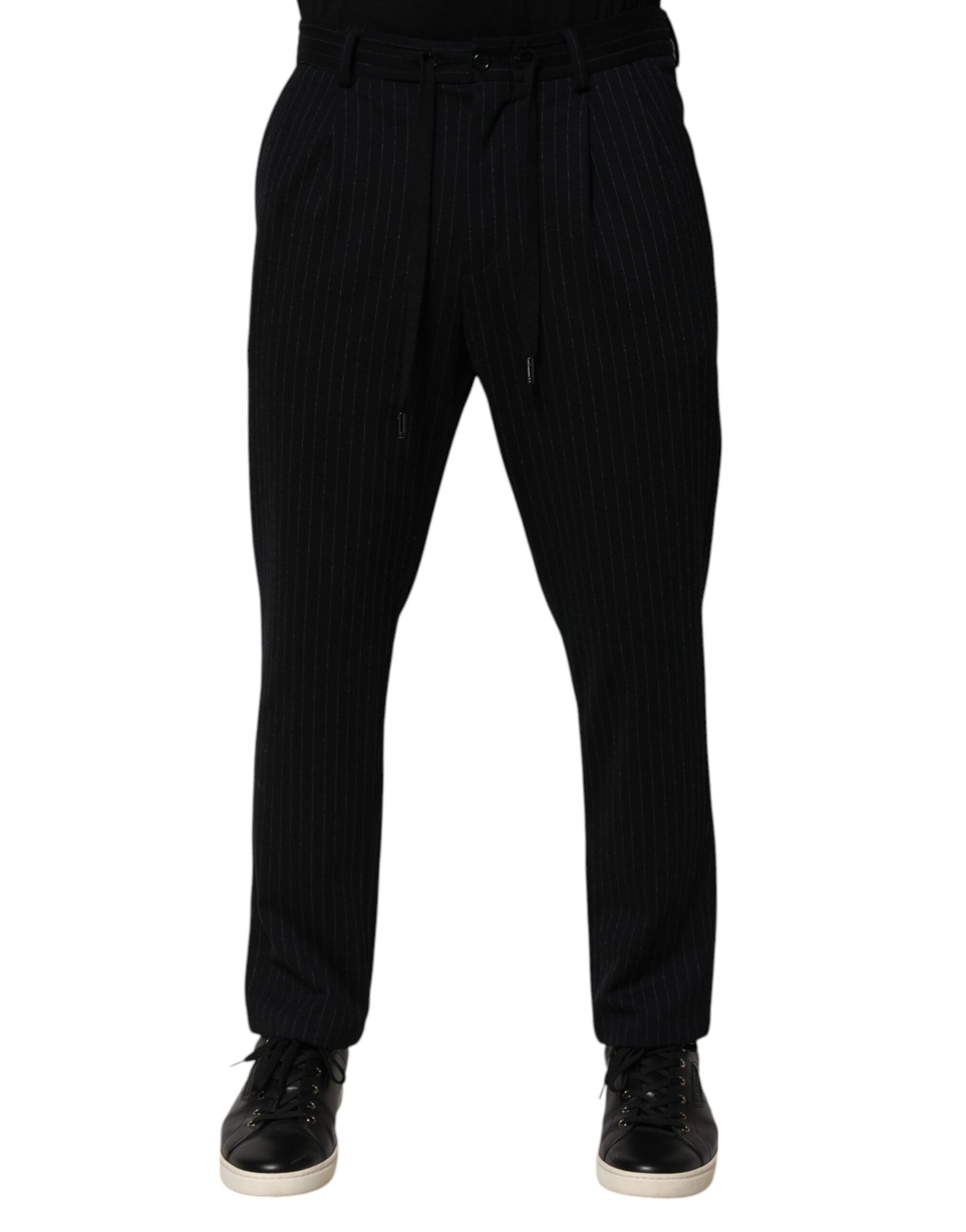 Dolce &amp; Gabbana – Enge Hose aus Viskose mit schwarzen Streifen für Herren