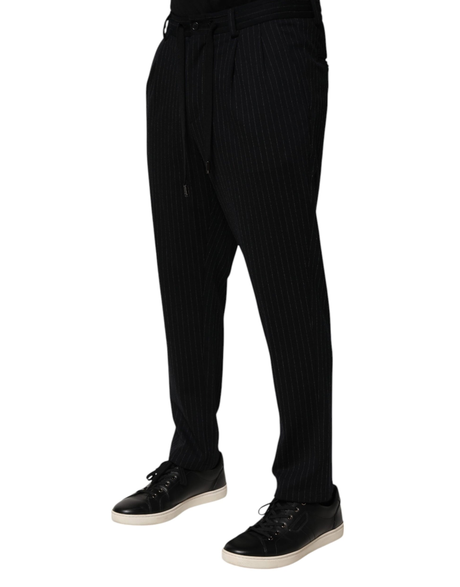 Dolce &amp; Gabbana – Enge Hose aus Viskose mit schwarzen Streifen für Herren
