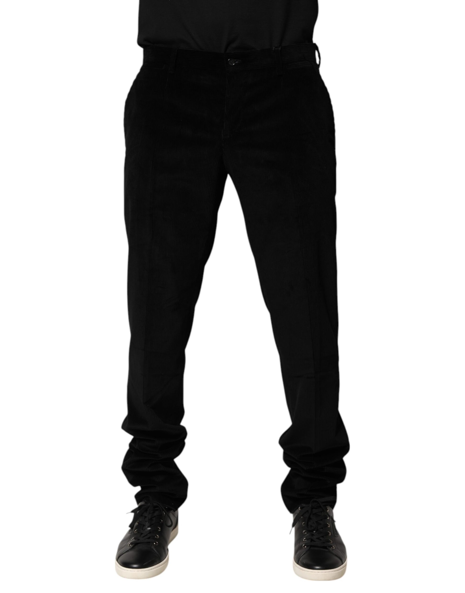 Pantalon de costume de cérémonie Dolce & Gabbana noir en coton pour homme