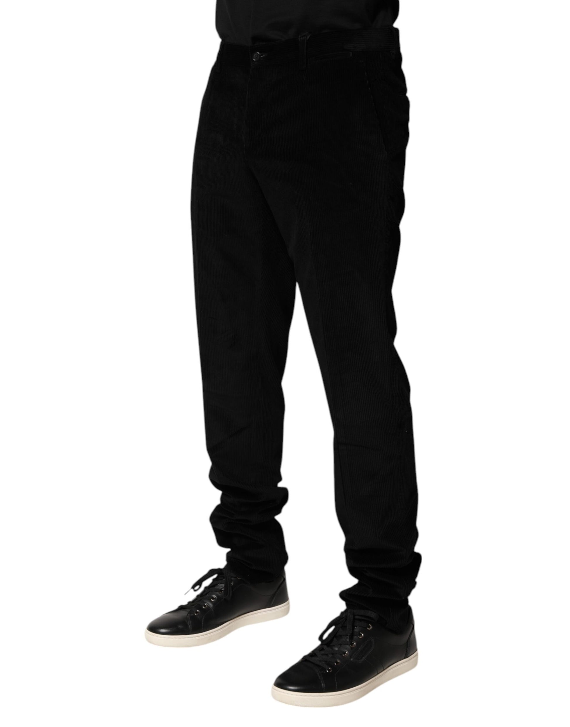 Pantalon de costume de cérémonie Dolce & Gabbana noir en coton pour homme