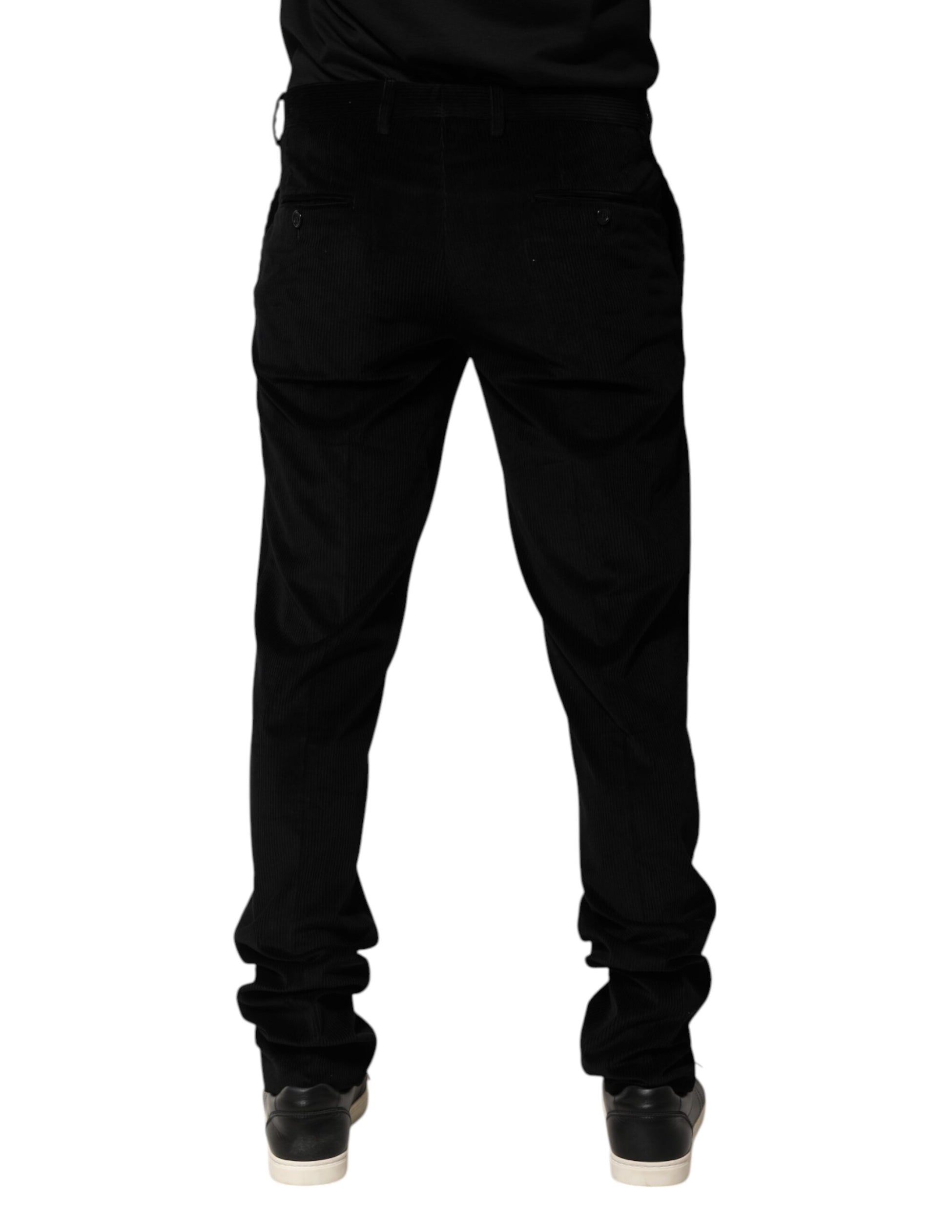 Pantalon de costume de cérémonie Dolce & Gabbana noir en coton pour homme