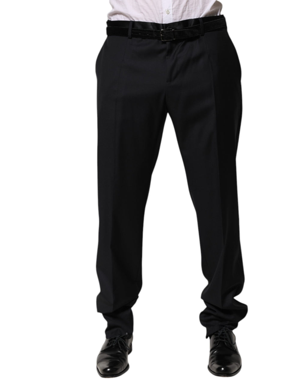 Pantalon de costume de cérémonie homme en laine noire Dolce & Gabbana