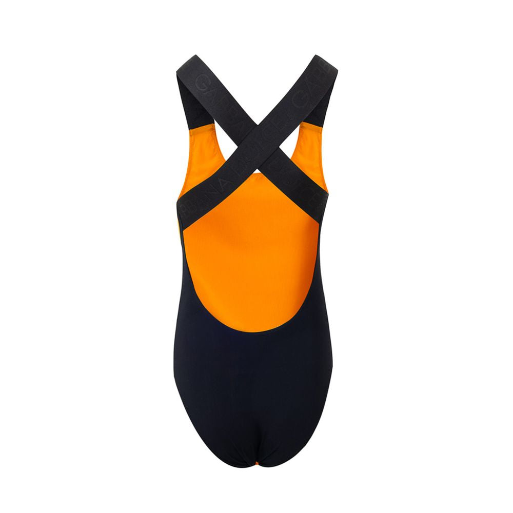 Dolce &amp; Gabbana Orangefarbener Polyester-Badeanzug