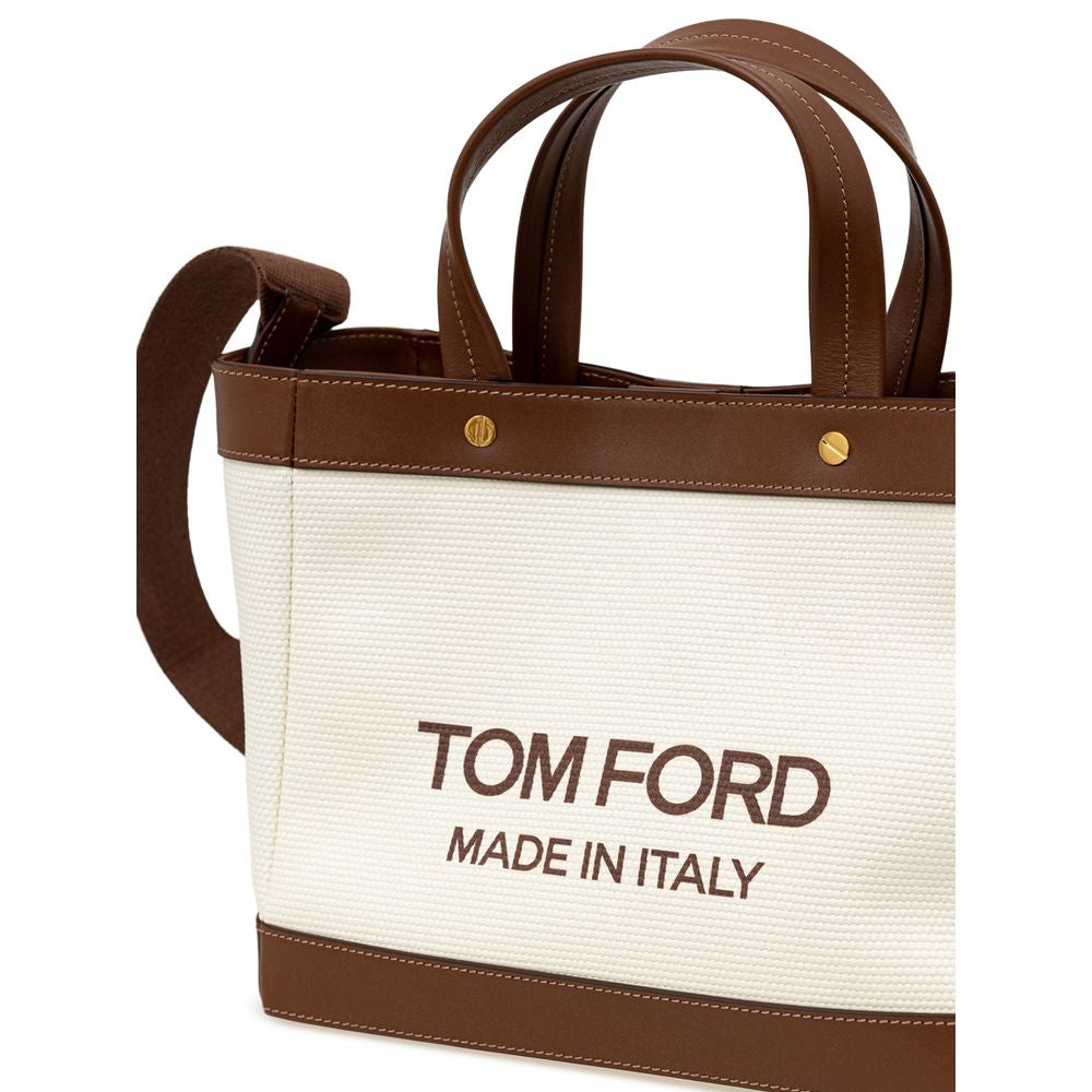 Beige Baumwoll-Tragetasche von Tom Ford