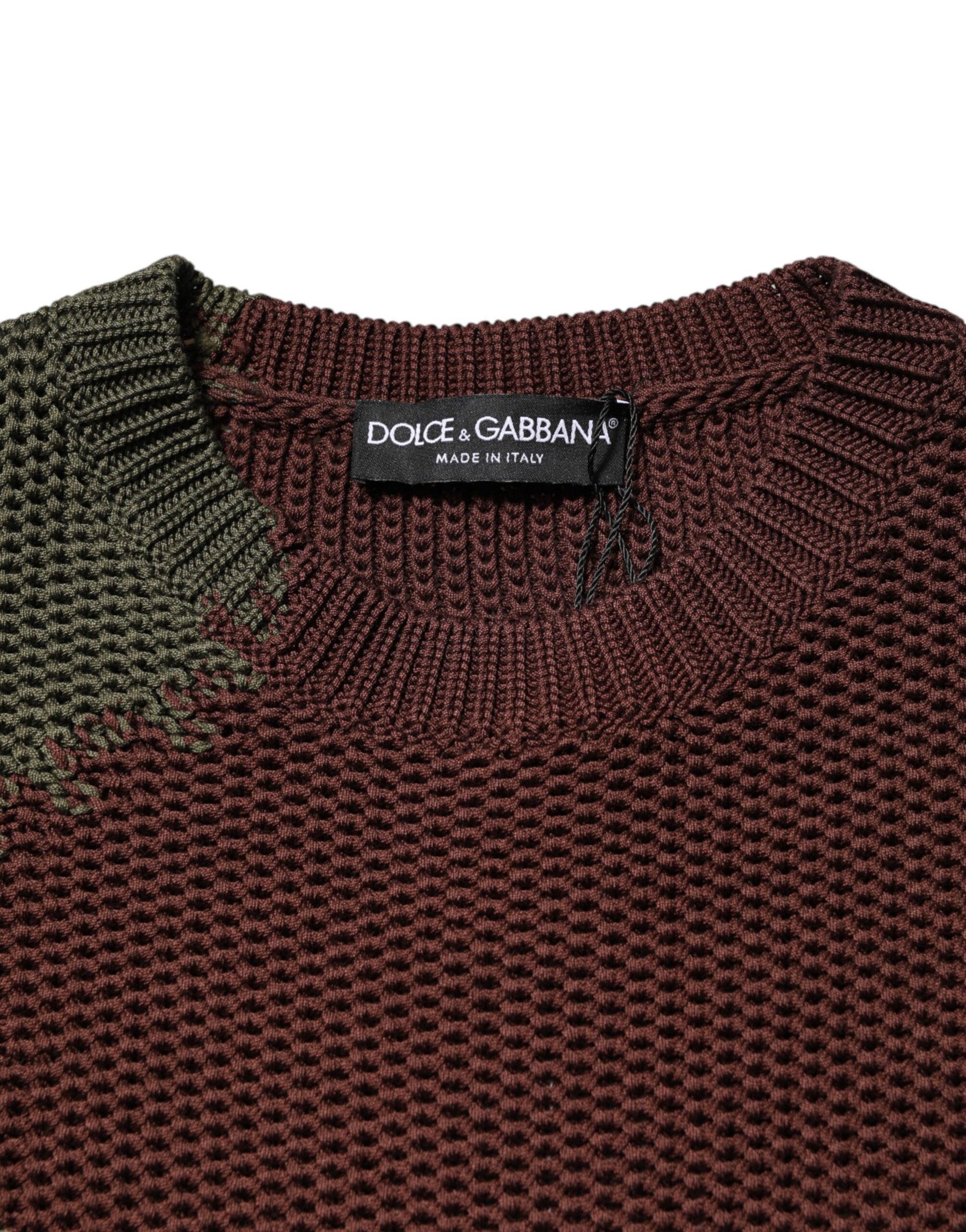 Pull-over en coton multicolore à motif abstrait pour homme Dolce & Gabbana