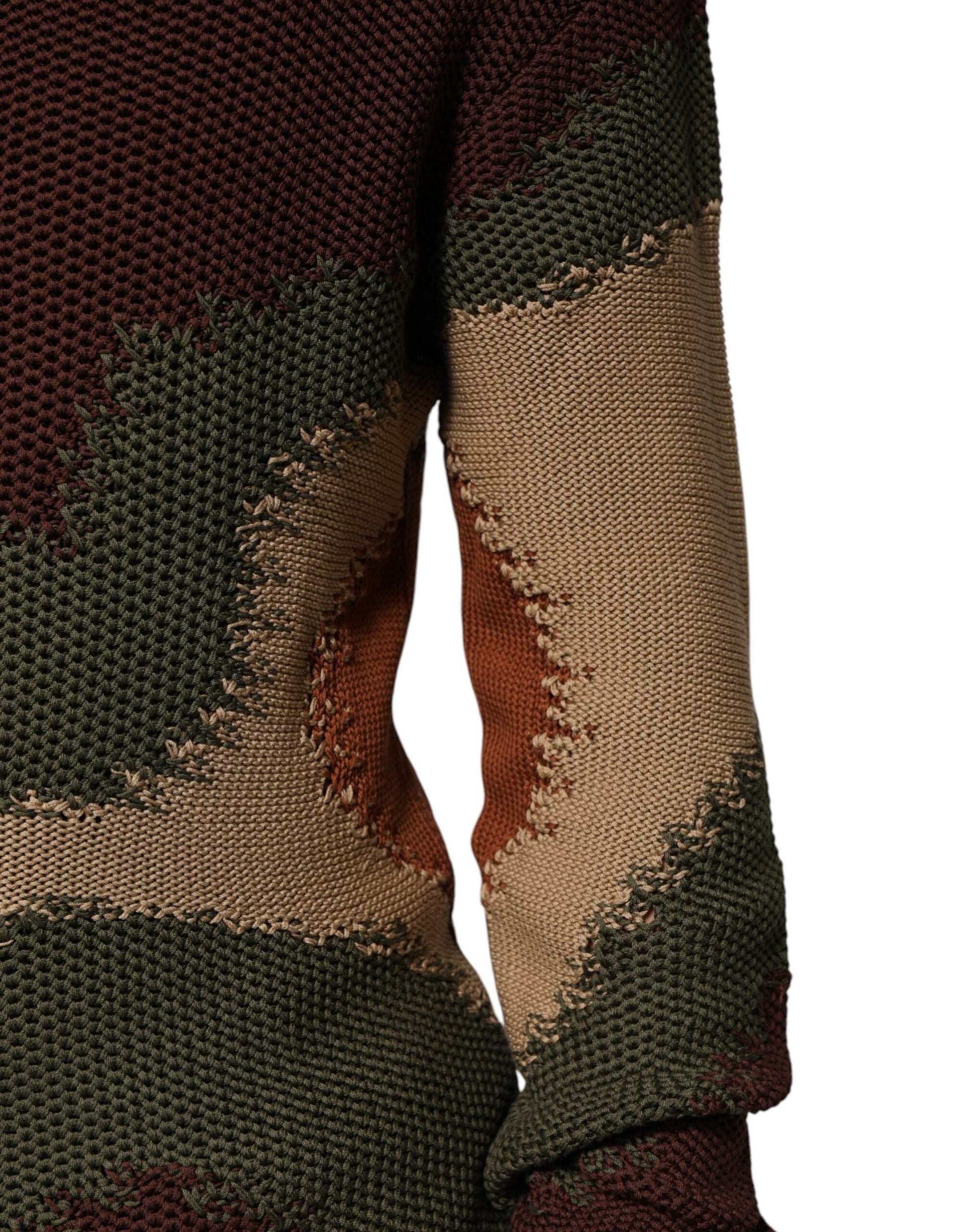 Pull-over en coton multicolore à motif abstrait pour homme Dolce & Gabbana