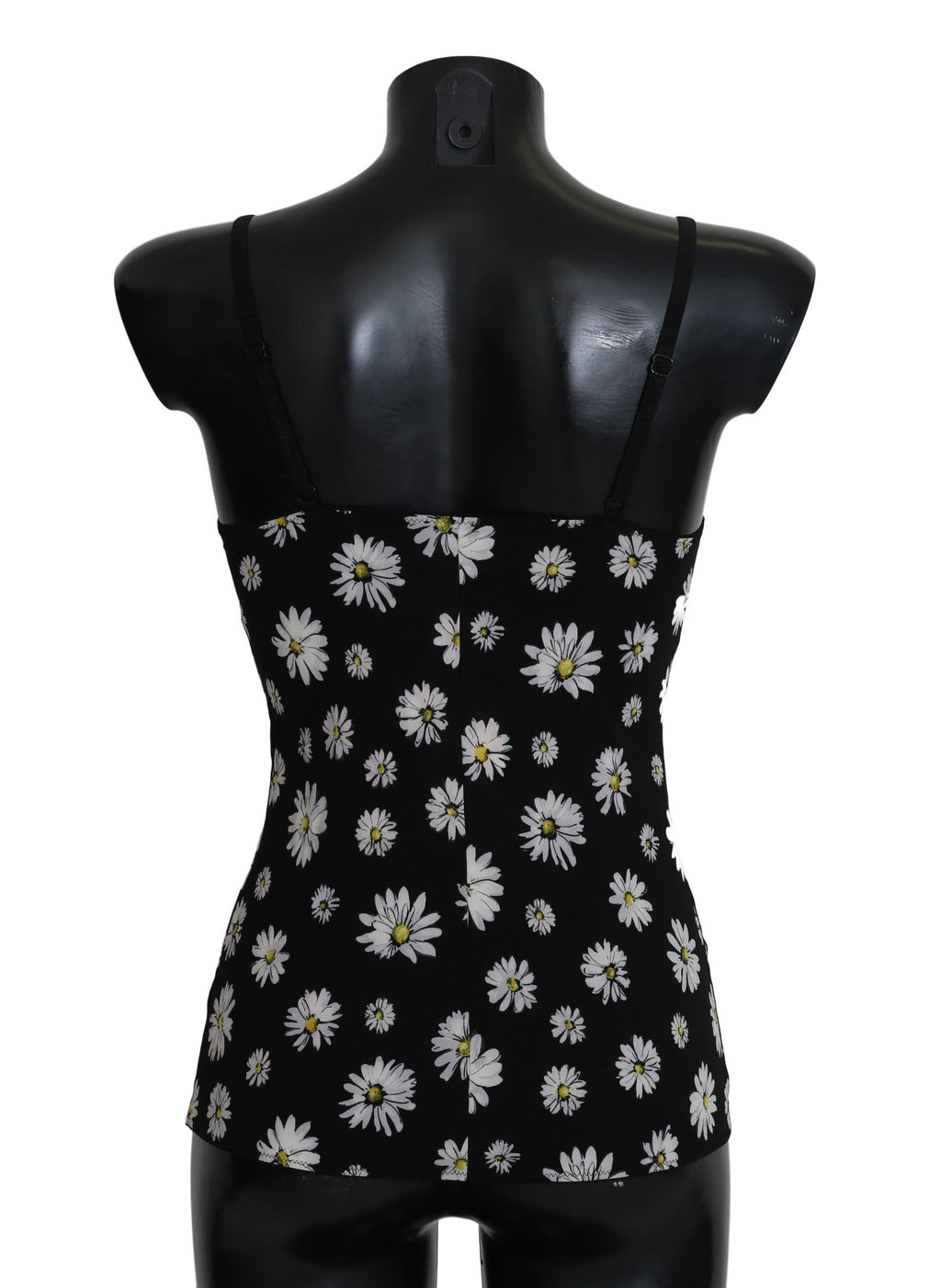 Dolce &amp; Gabbana Schwarzes Dessous-Chemisole-Kleid mit Gänseblümchen-Print