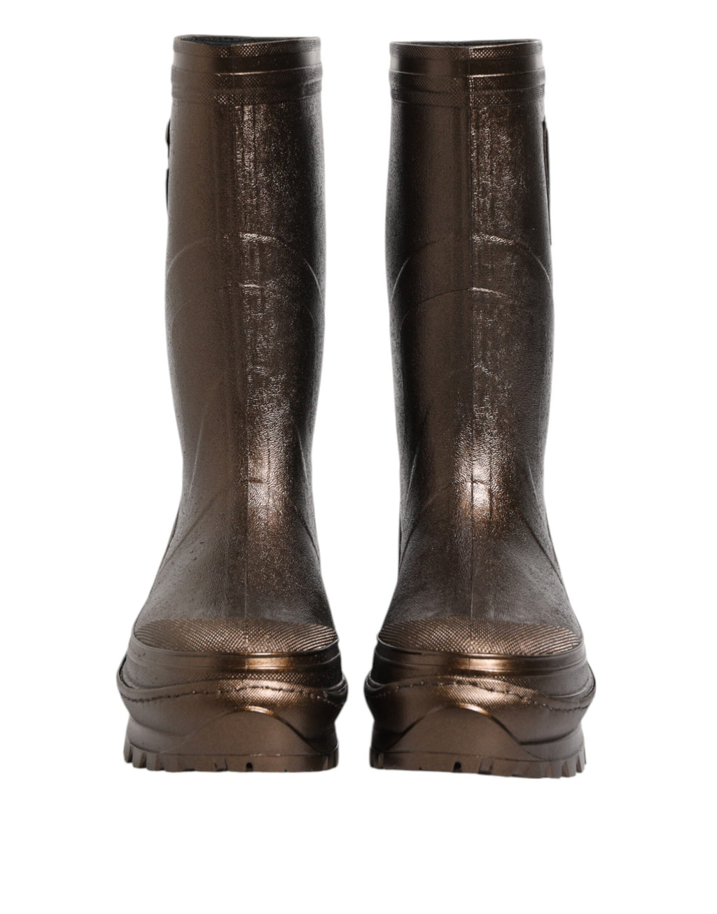 Bottes de pluie Dolce & Gabbana en bronze métallique à enfiler