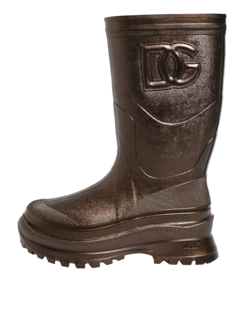 Bottes de pluie Dolce & Gabbana en bronze métallique à enfiler