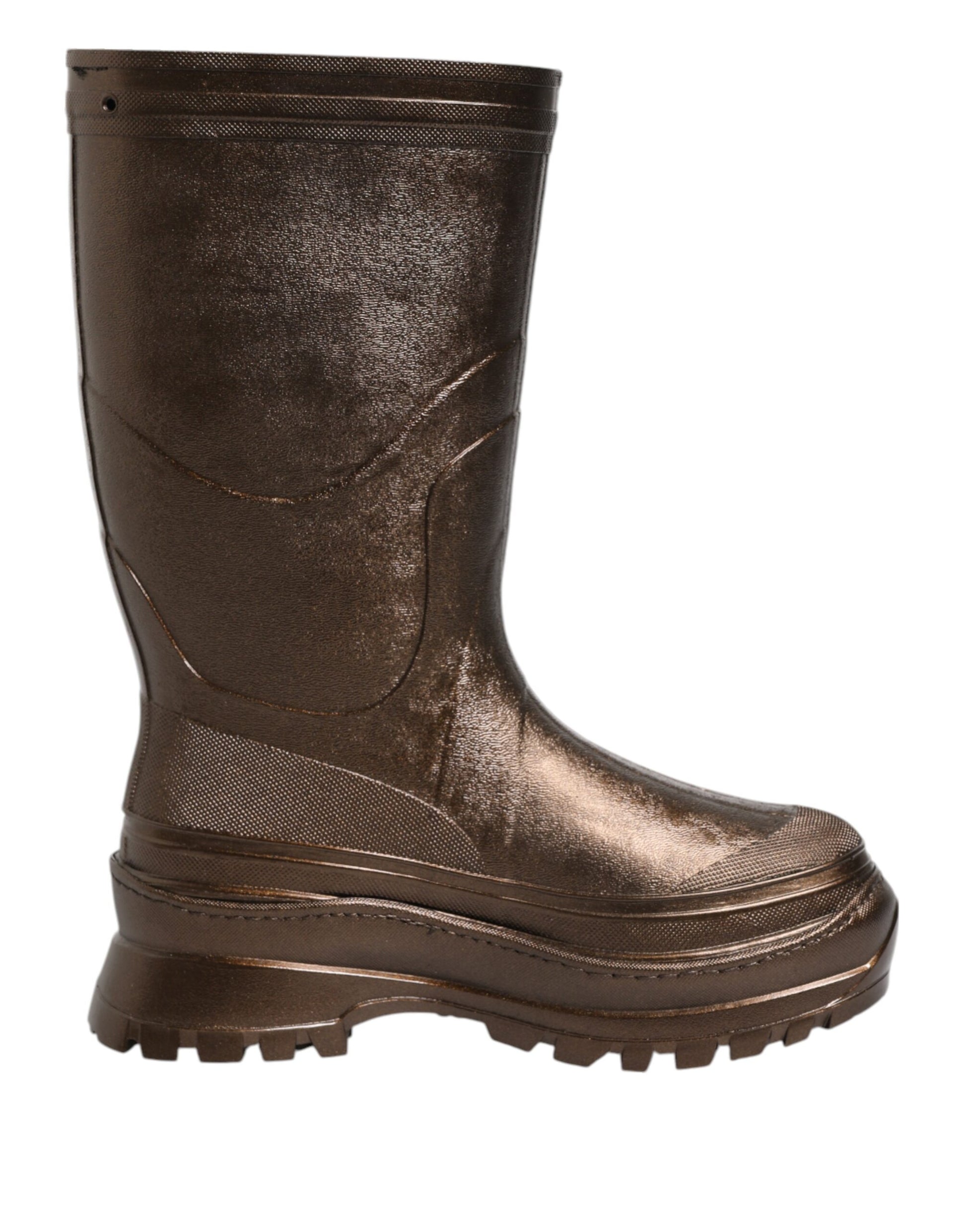 Bottes de pluie Dolce & Gabbana en bronze métallique à enfiler