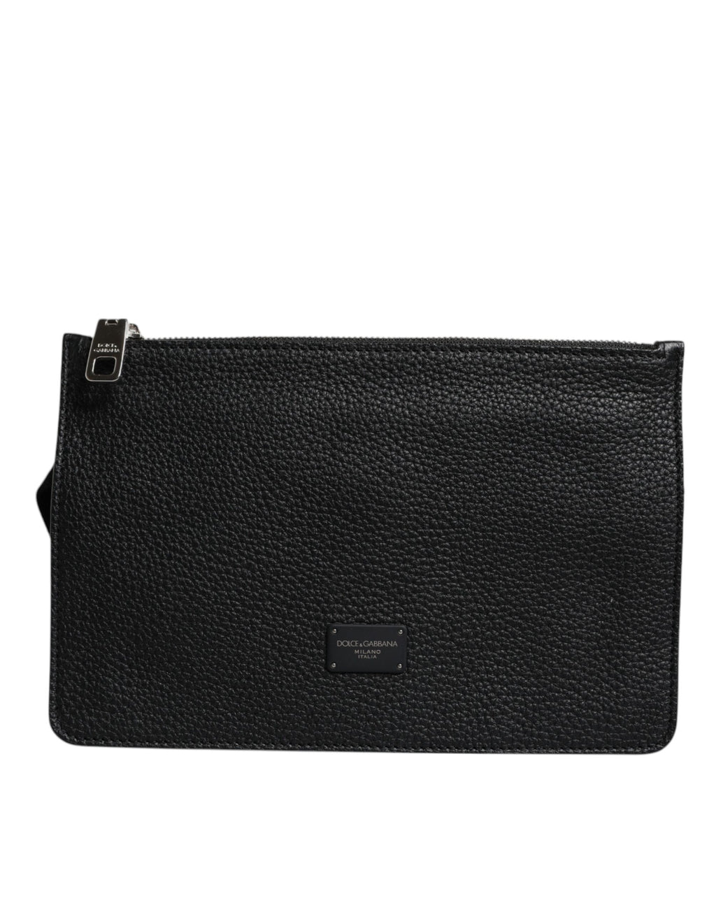 Dolce & Gabbana Black Leather Logo Embossed Waist Fanny Pack Bag