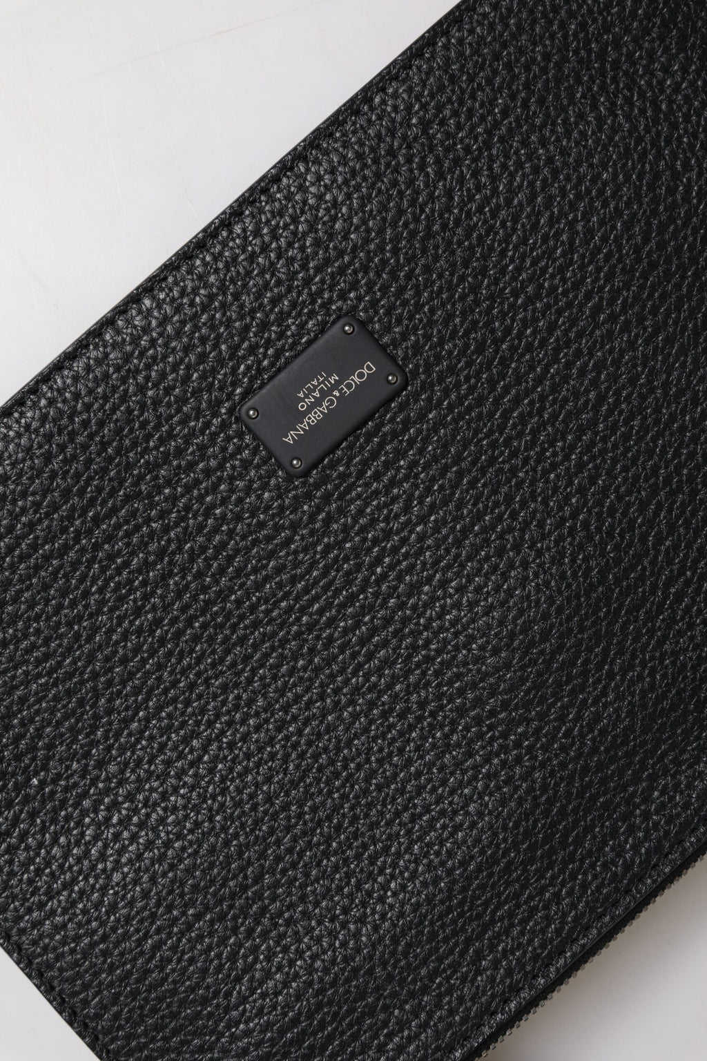 Dolce & Gabbana Black Leather Logo Embossed Waist Fanny Pack Bag