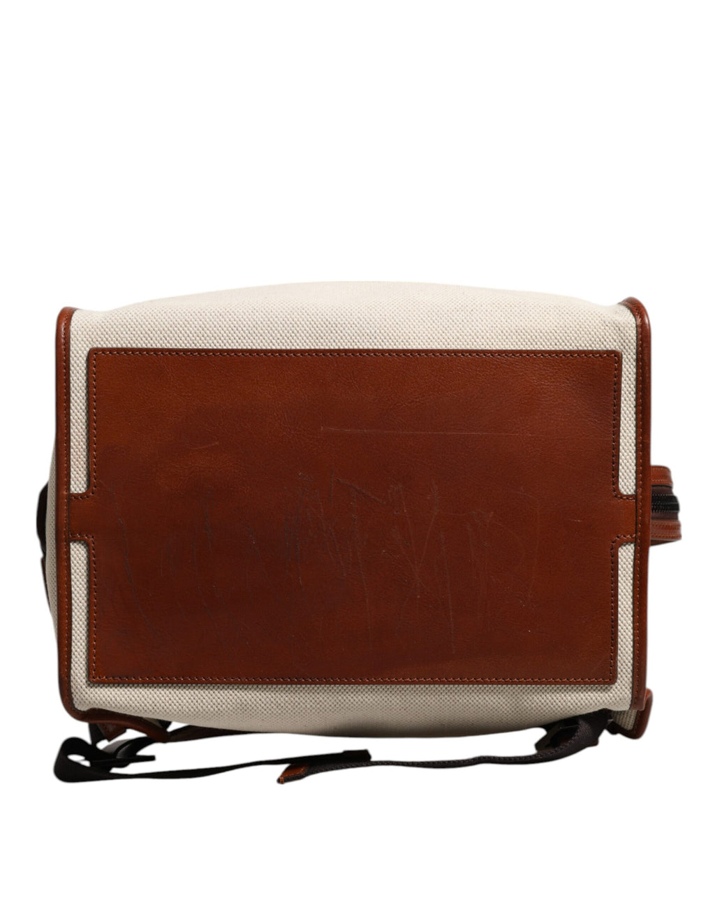 Dolce &amp; Gabbana Beige Braun Canvas Leder EDGE Reise Herren Rucksack Tasche