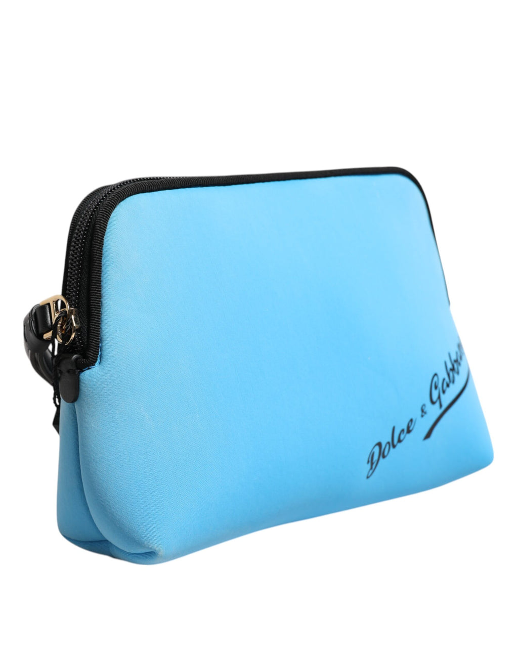 Dolce &amp; Gabbana, blaue Clutch aus Nylon mit DG-Logo-Print und Reißverschluss