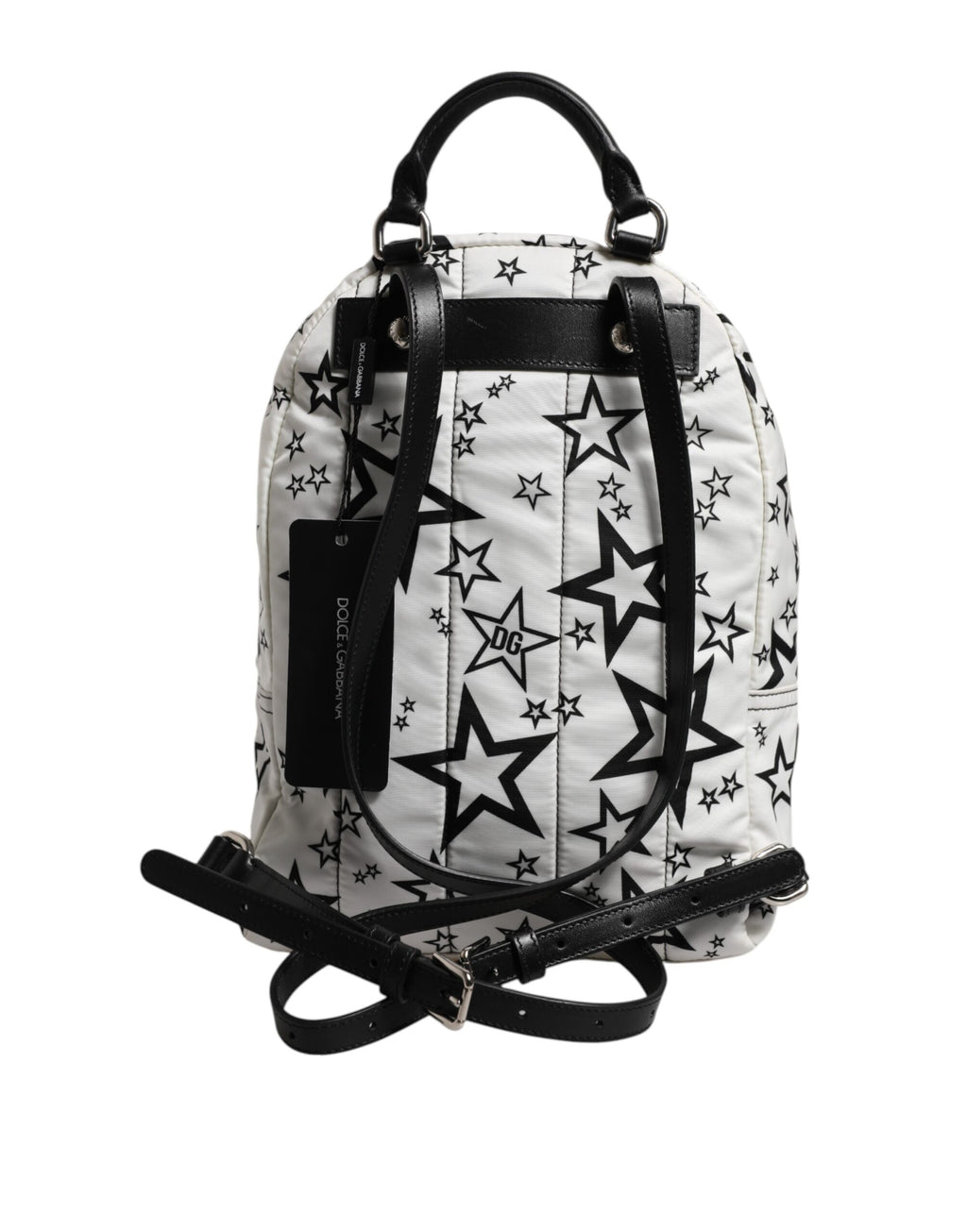 Dolce &amp; Gabbana – Reiserucksack aus Nylon mit DG-Sternen-Print, Weiß