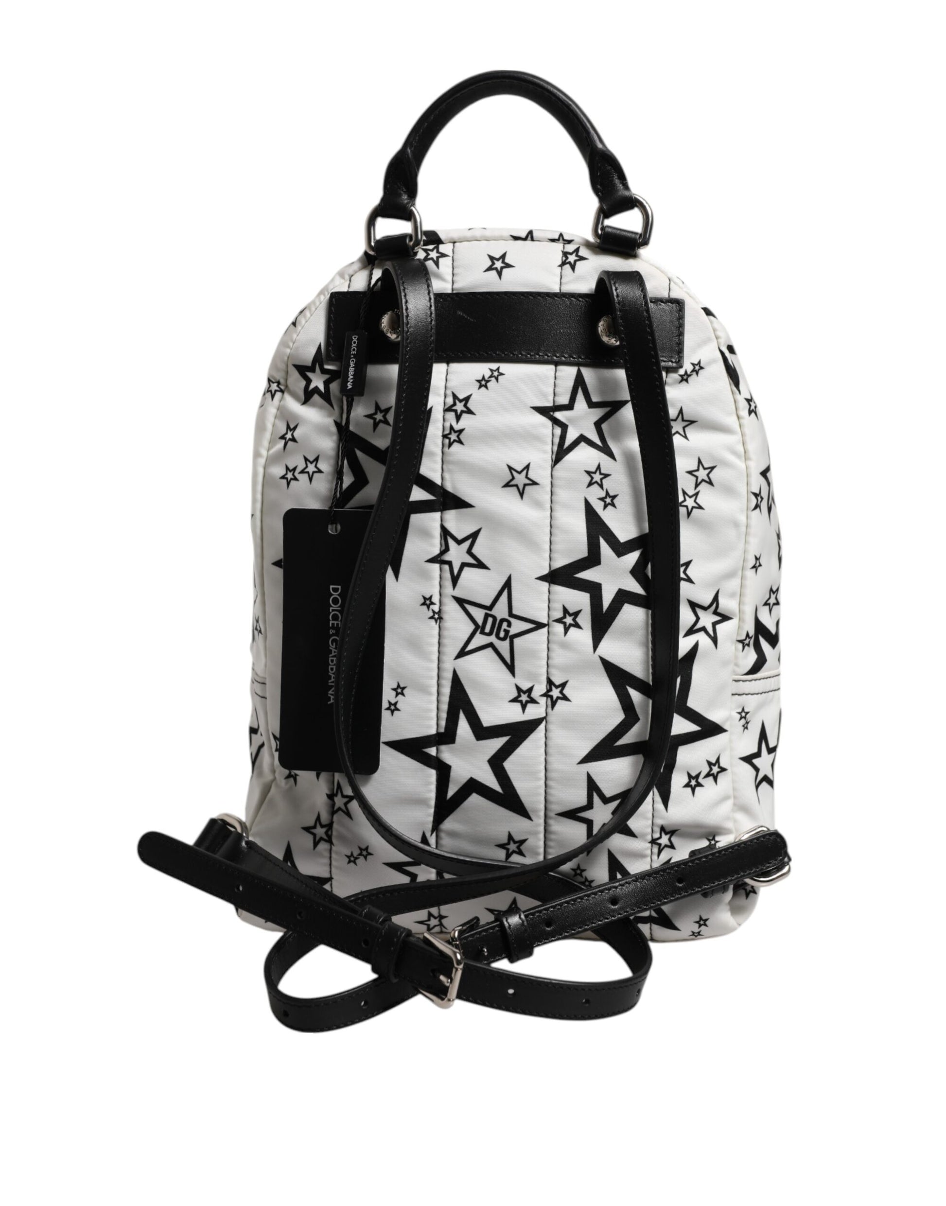 Dolce &amp; Gabbana – Reiserucksack aus Nylon mit DG-Sternen-Print, Weiß