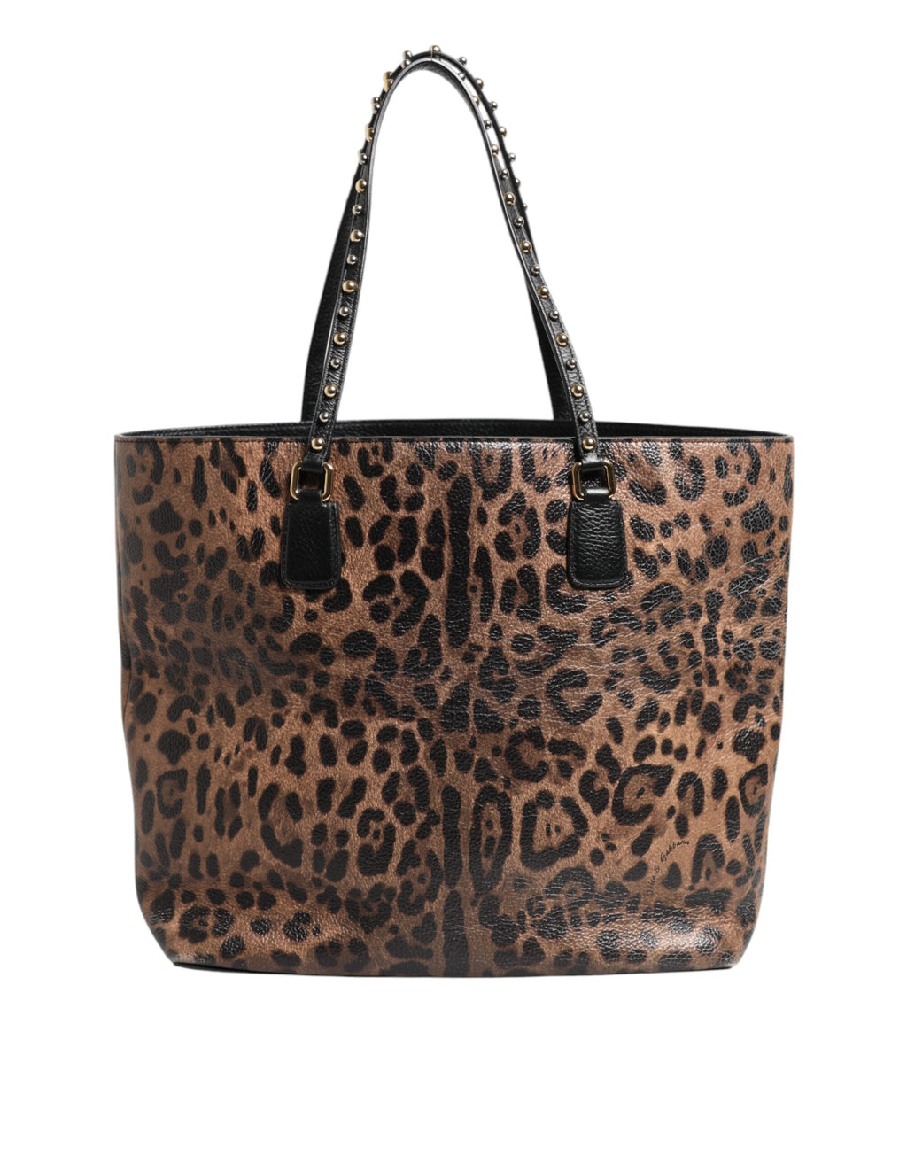 Dolce &amp; Gabbana – Tragetasche aus braunem Leoparden-GLAM-Leder mit Logo-Plakette
