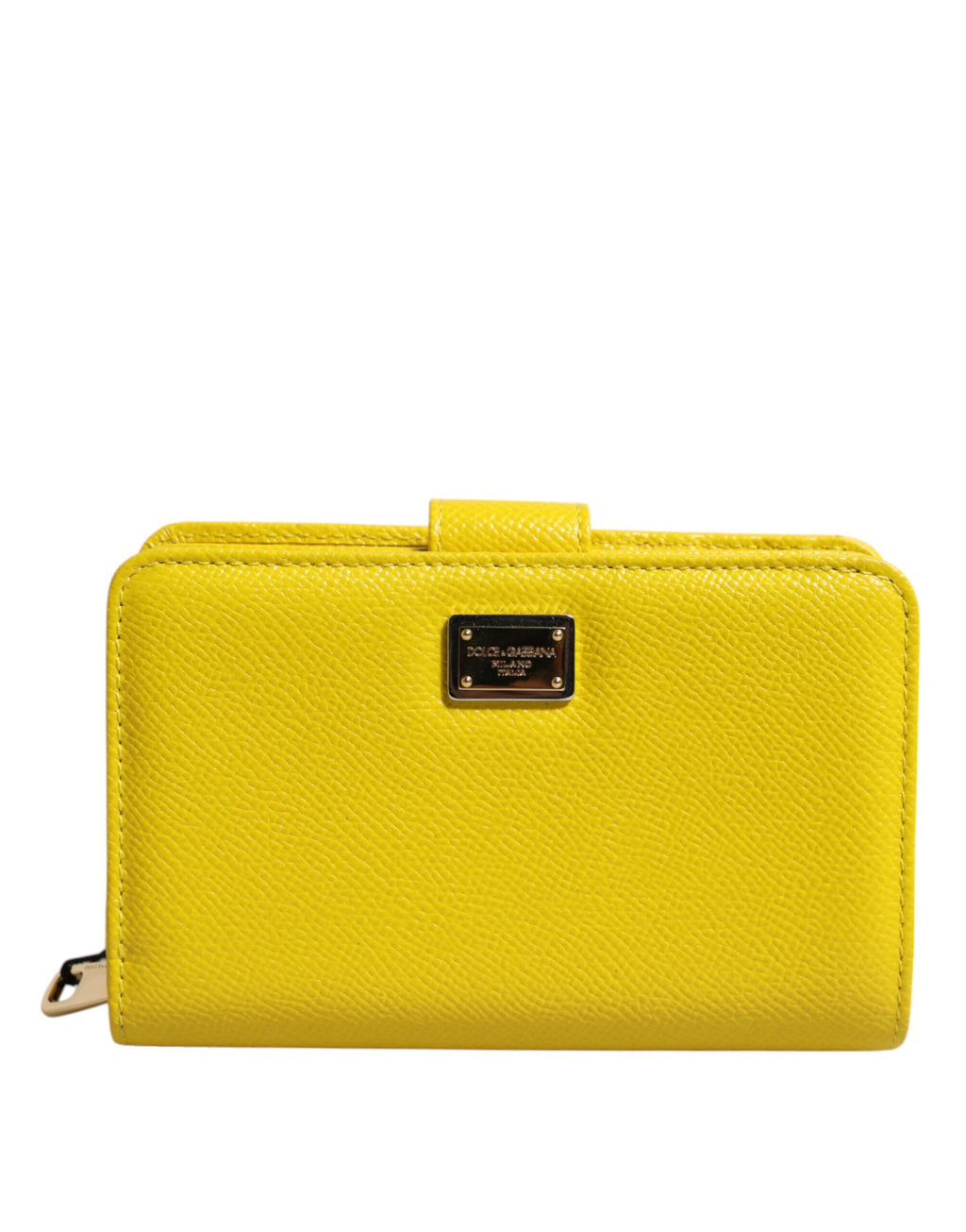 Portefeuille Continental Pliant Dolce & Gabbana en Cuir Jaune