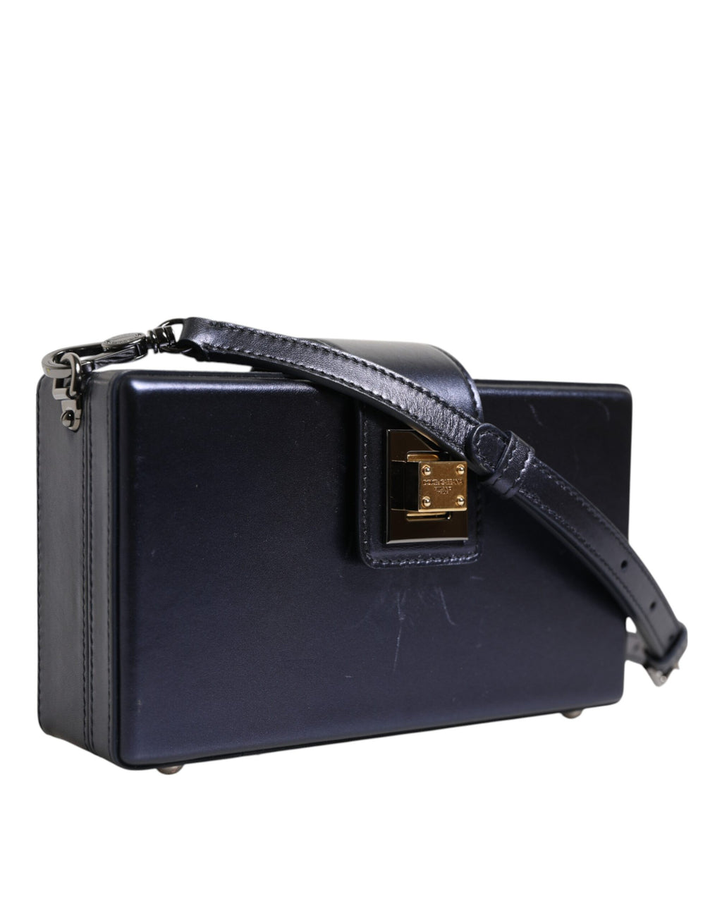 Dolce &amp; Gabbana Blaue DG BOX Umhängetasche aus Lammleder