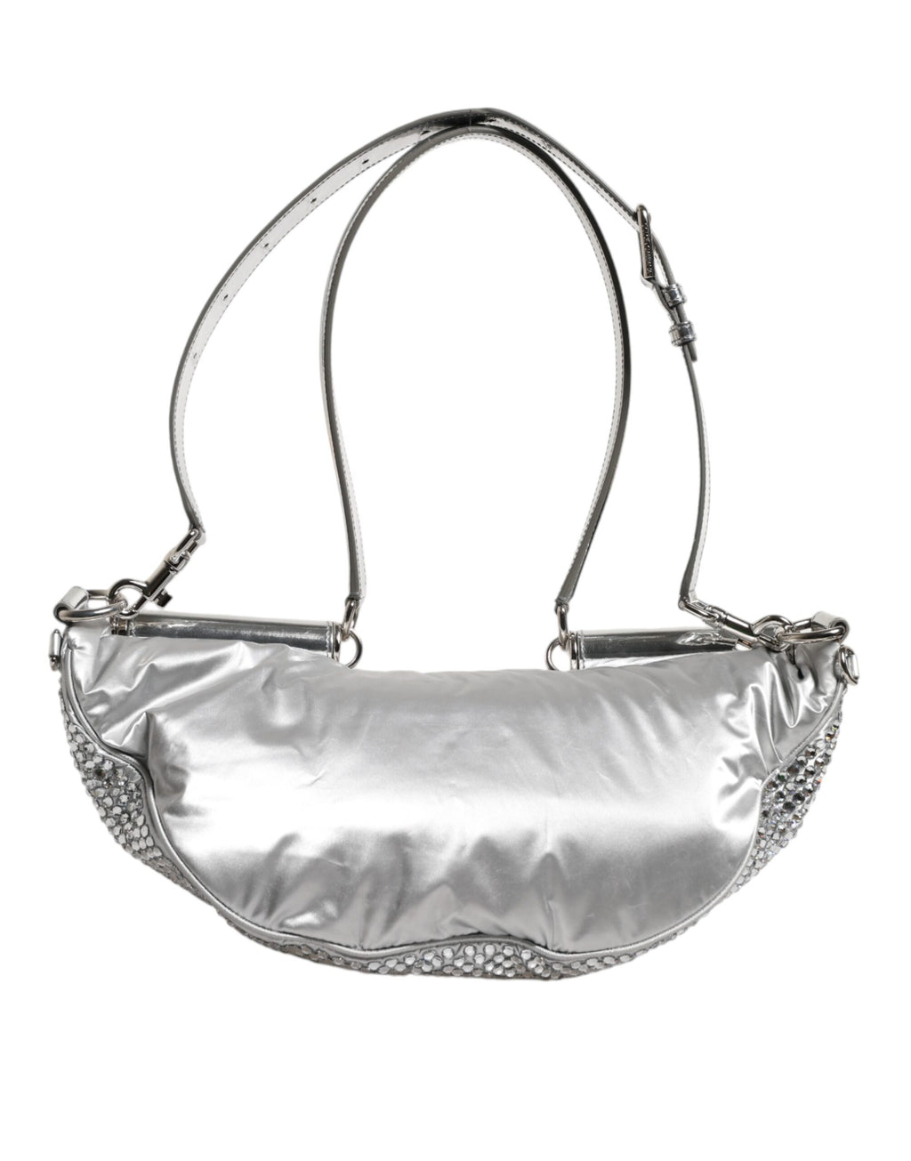 Dolce &amp; Gabbana – Silberne Gürteltasche mit Kristallverzierung