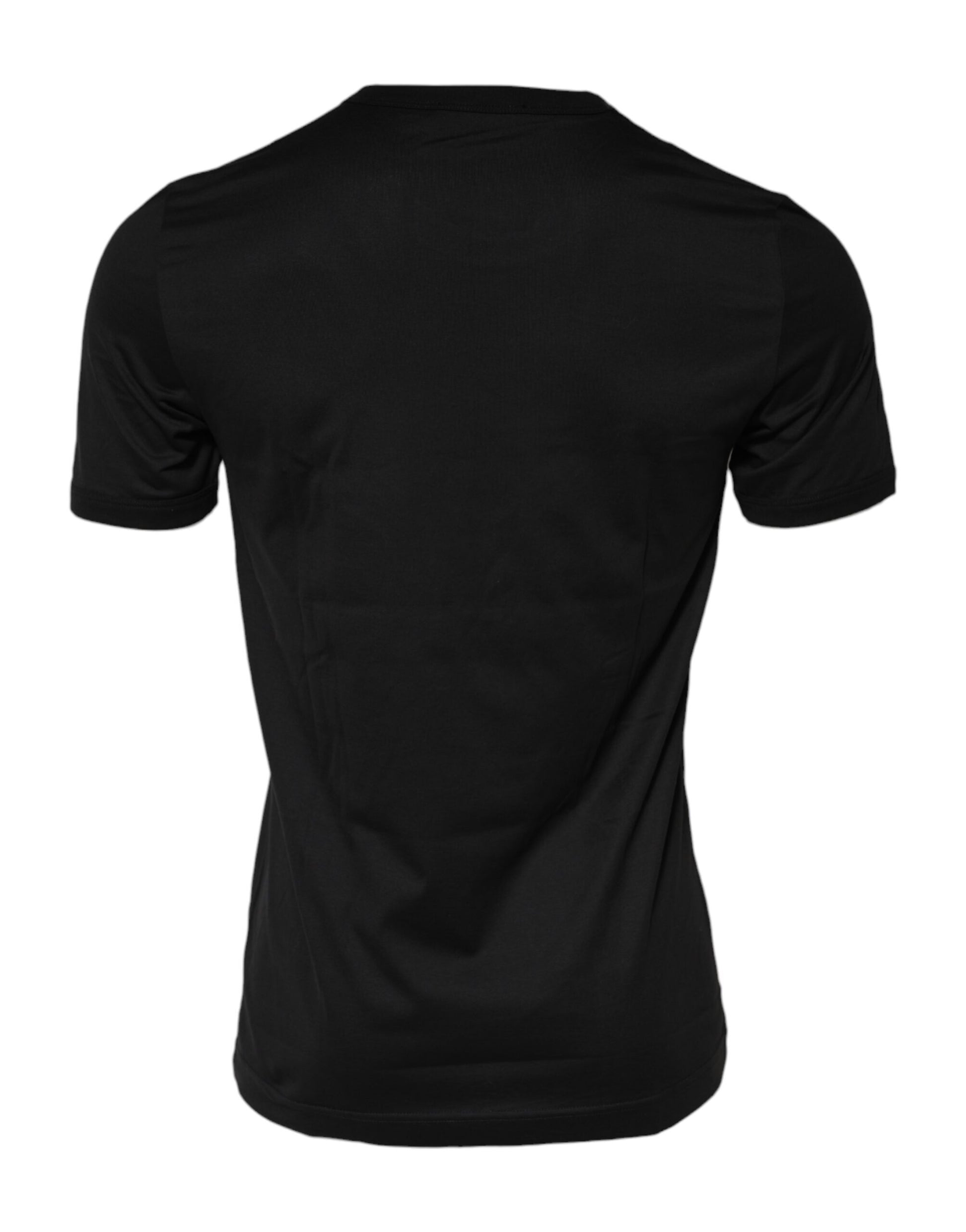 T-shirt Dolce & Gabbana en Coton Noir Col Rond Cœur Sacré
