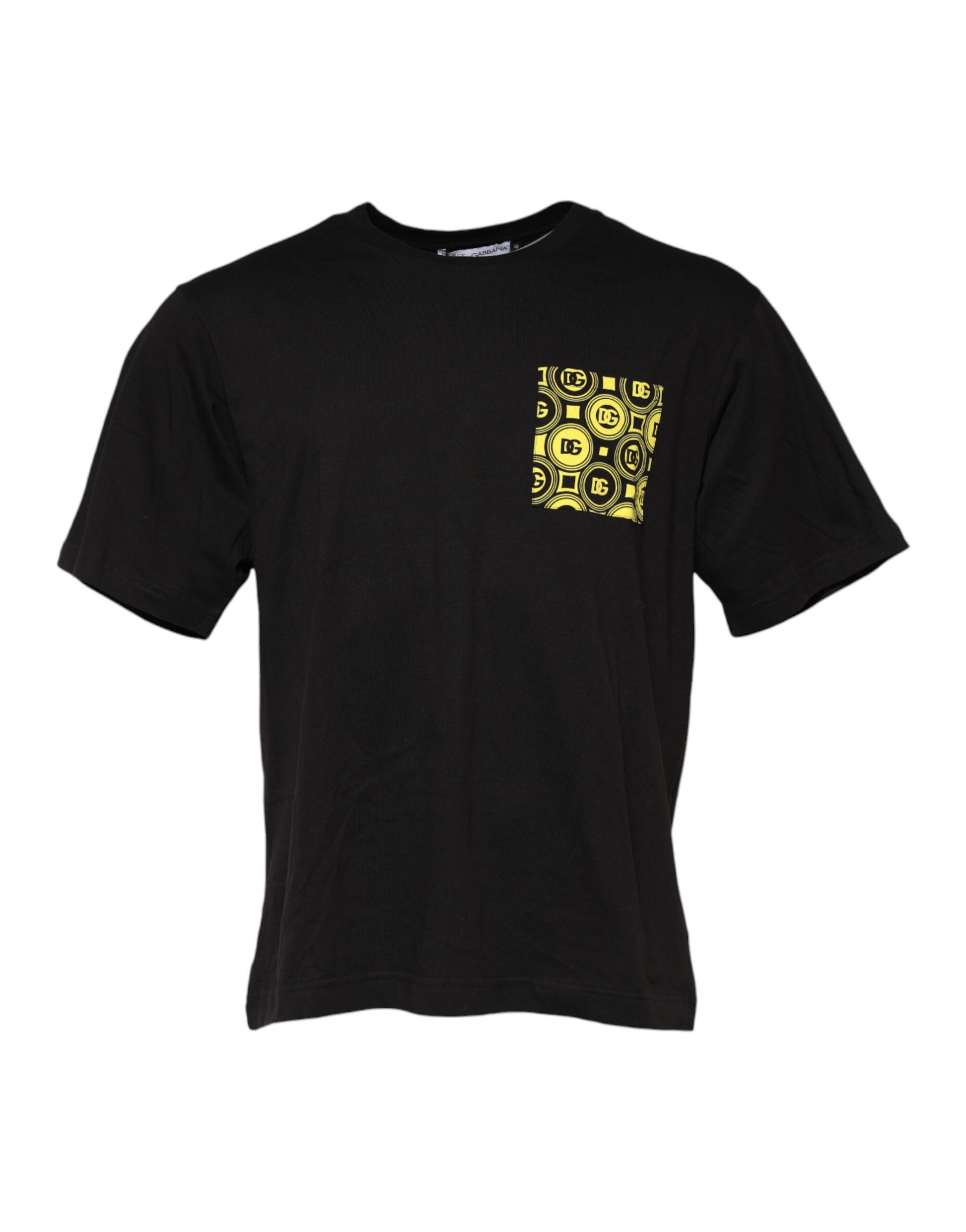 T-shirt Dolce & Gabbana noir en coton ras du cou, style minimaliste