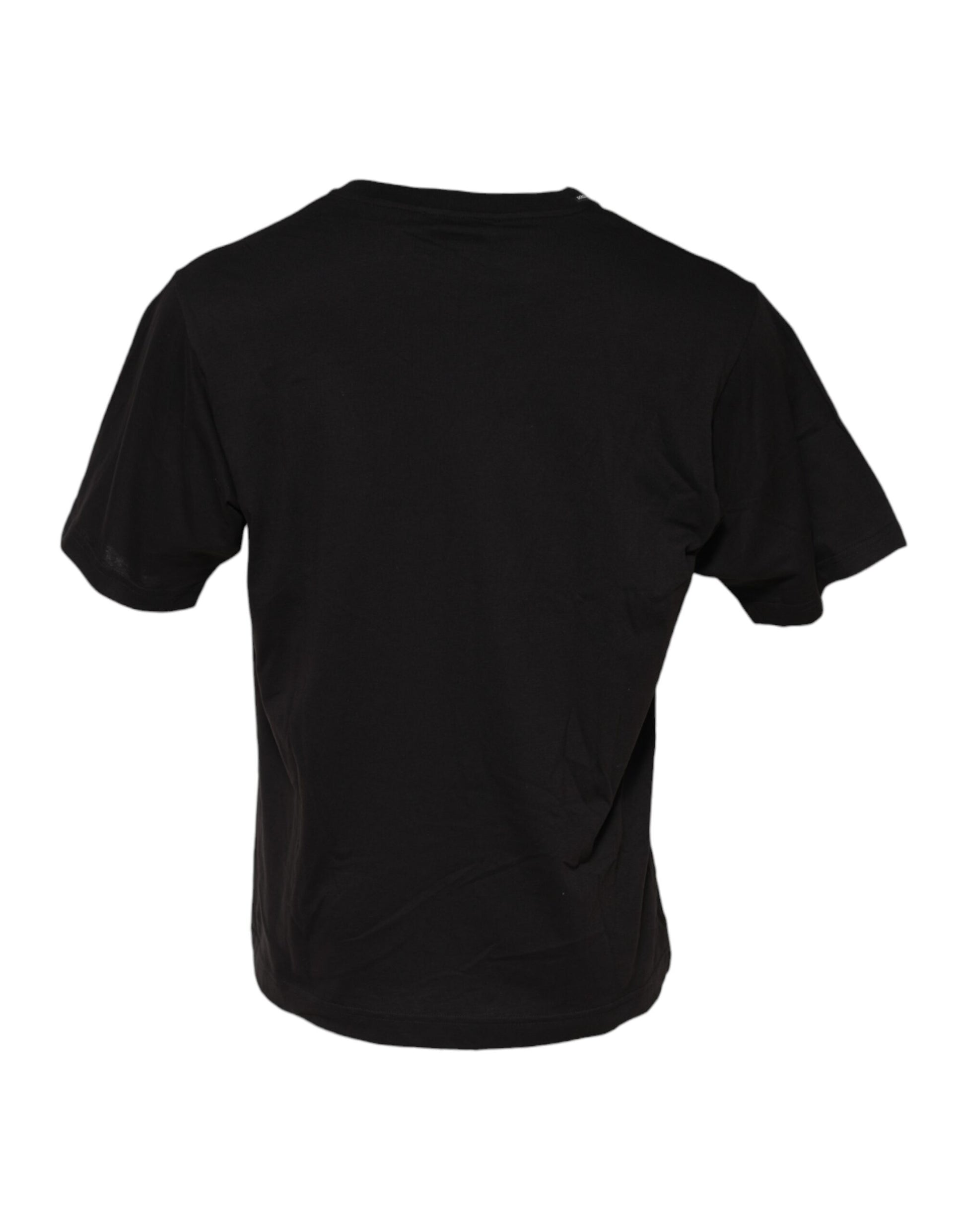 T-shirt Dolce & Gabbana noir en coton ras du cou, style minimaliste