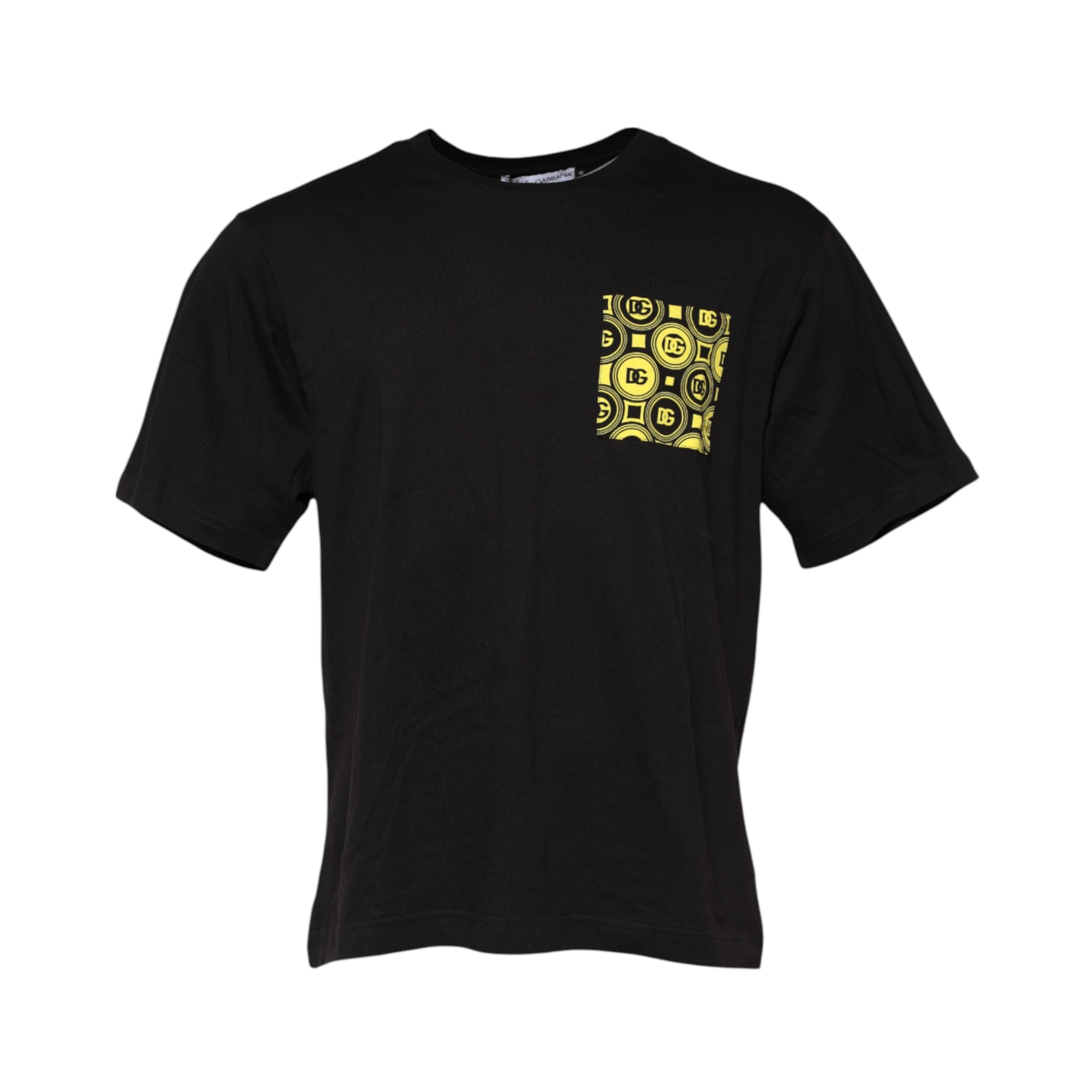 T-shirt Dolce & Gabbana noir en coton ras du cou, style minimaliste