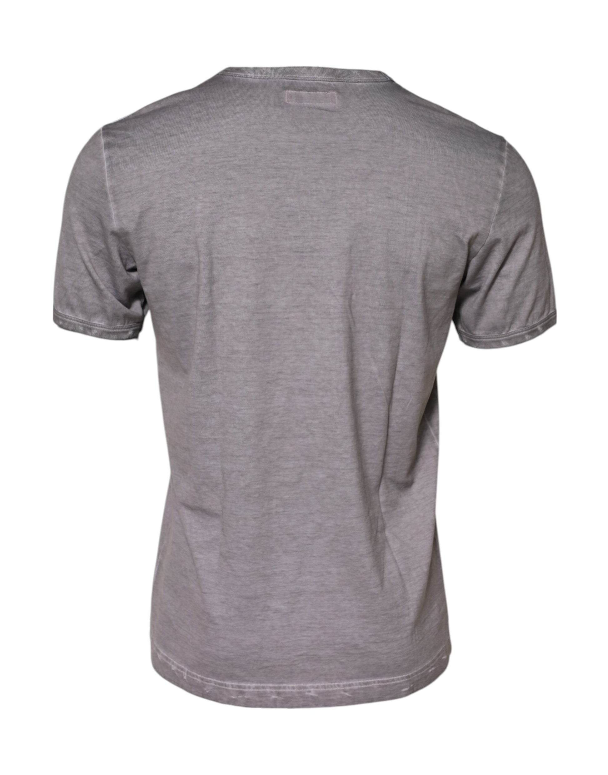 T-shirt à col rond Dolce & Gabbana en coton gris à imprimé graphique