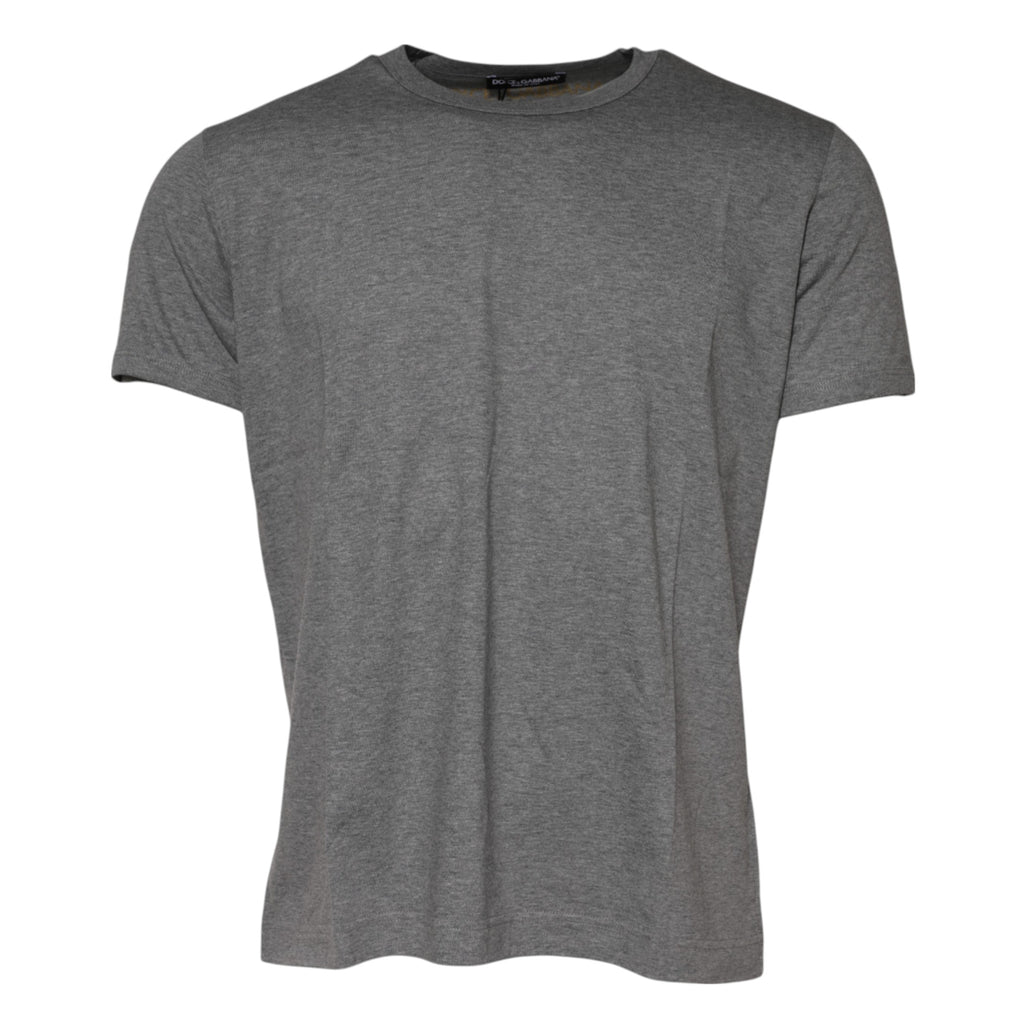 T-shirt Dolce & Gabbana gris en coton à col rond et manches courtes