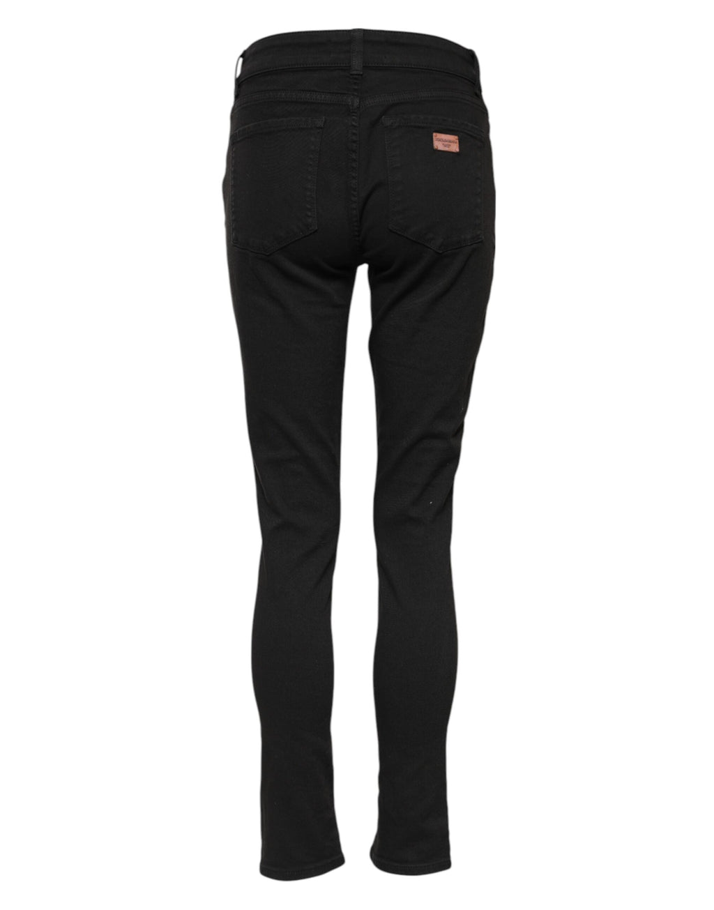 Jean Slim Taille Moyenne en Coton Noir Dolce & Gabbana