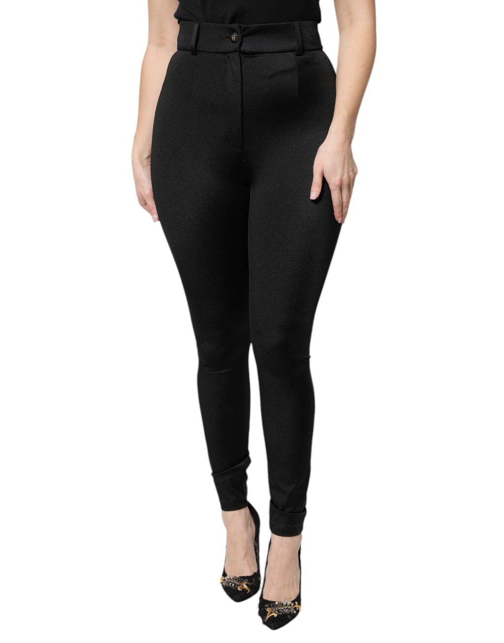 Dolce & Gabbana Pantalon Legging Extensible en Nylon Noir