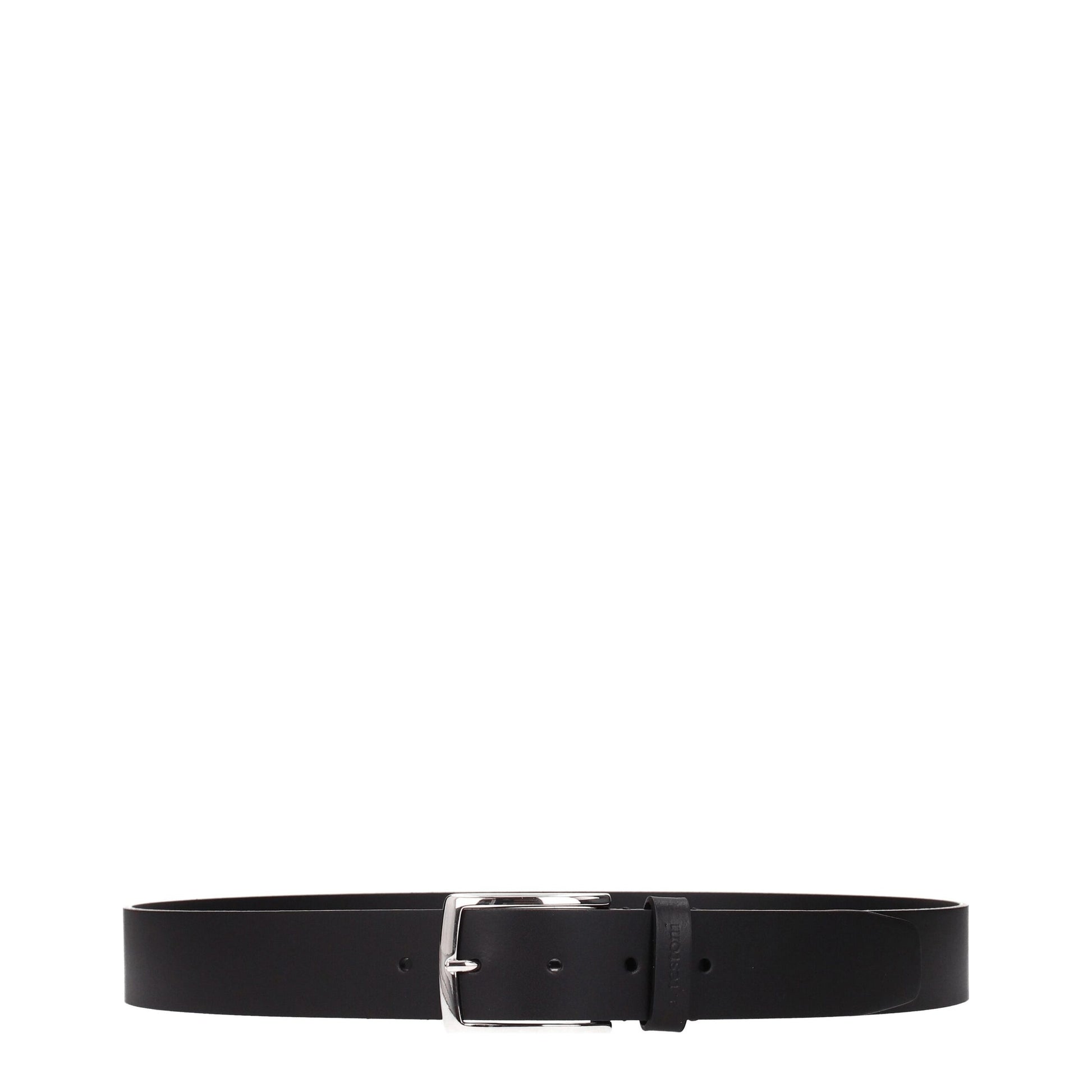 Testoni – Schwarze, normale Ledergürtel