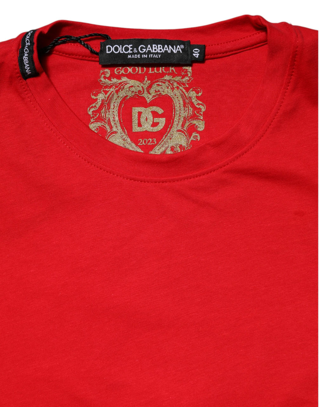 T-shirt Dolce & Gabbana col rond manches courtes rouge