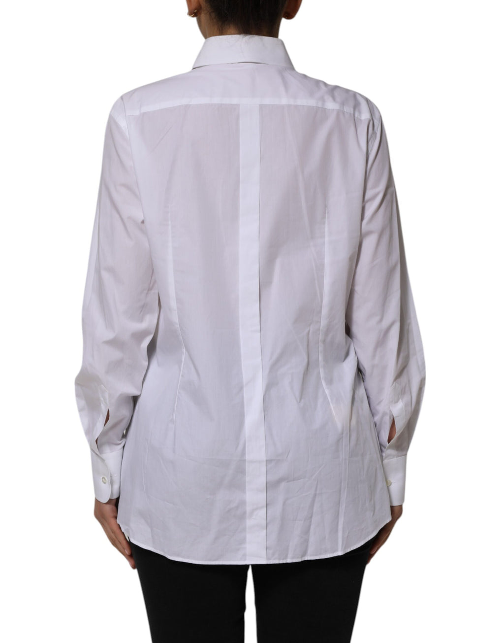 Haut chemise Dolce & Gabbana en coton blanc à col et manches longues