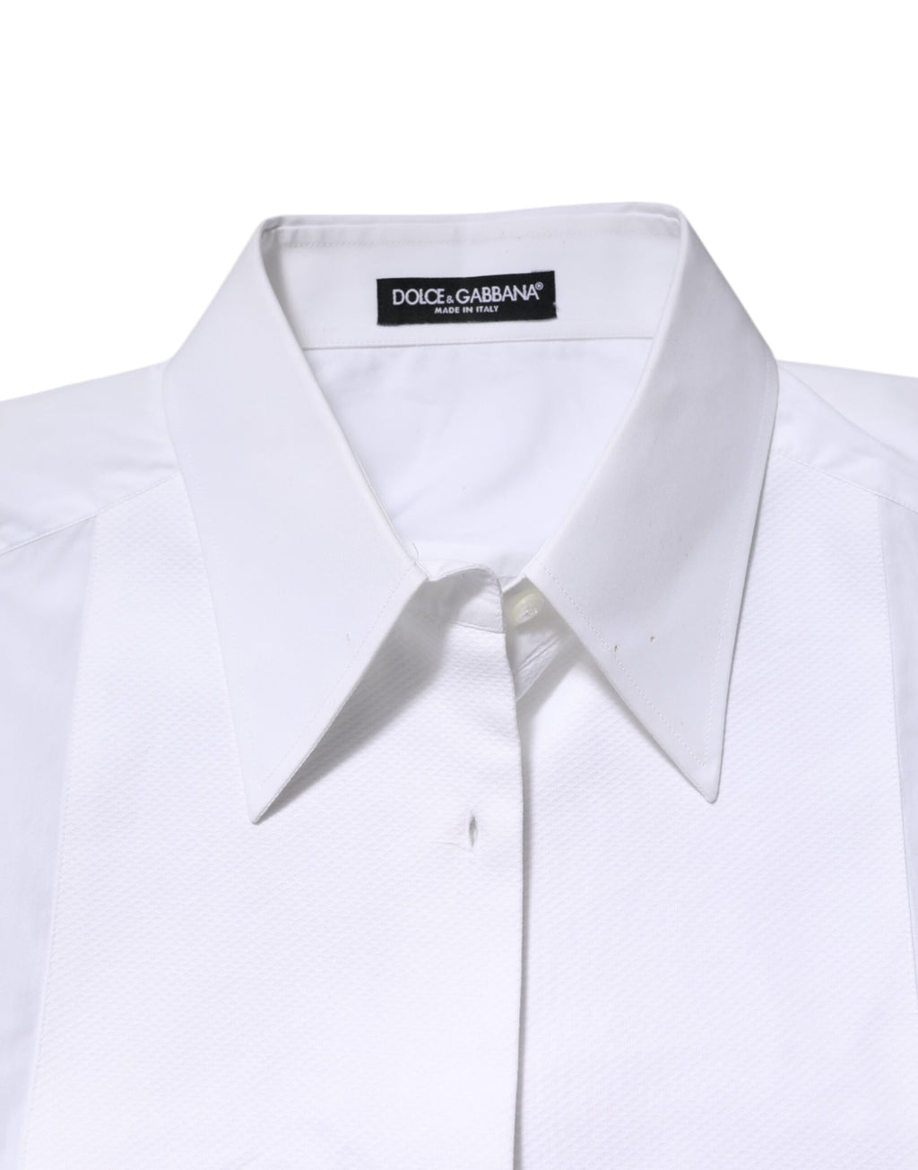 Haut chemise Dolce & Gabbana en coton blanc à col et manches longues
