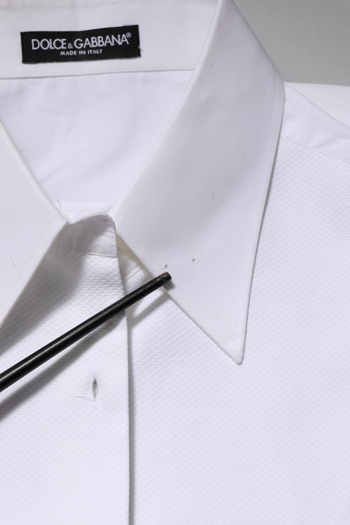 Haut chemise Dolce & Gabbana en coton blanc à col et manches longues