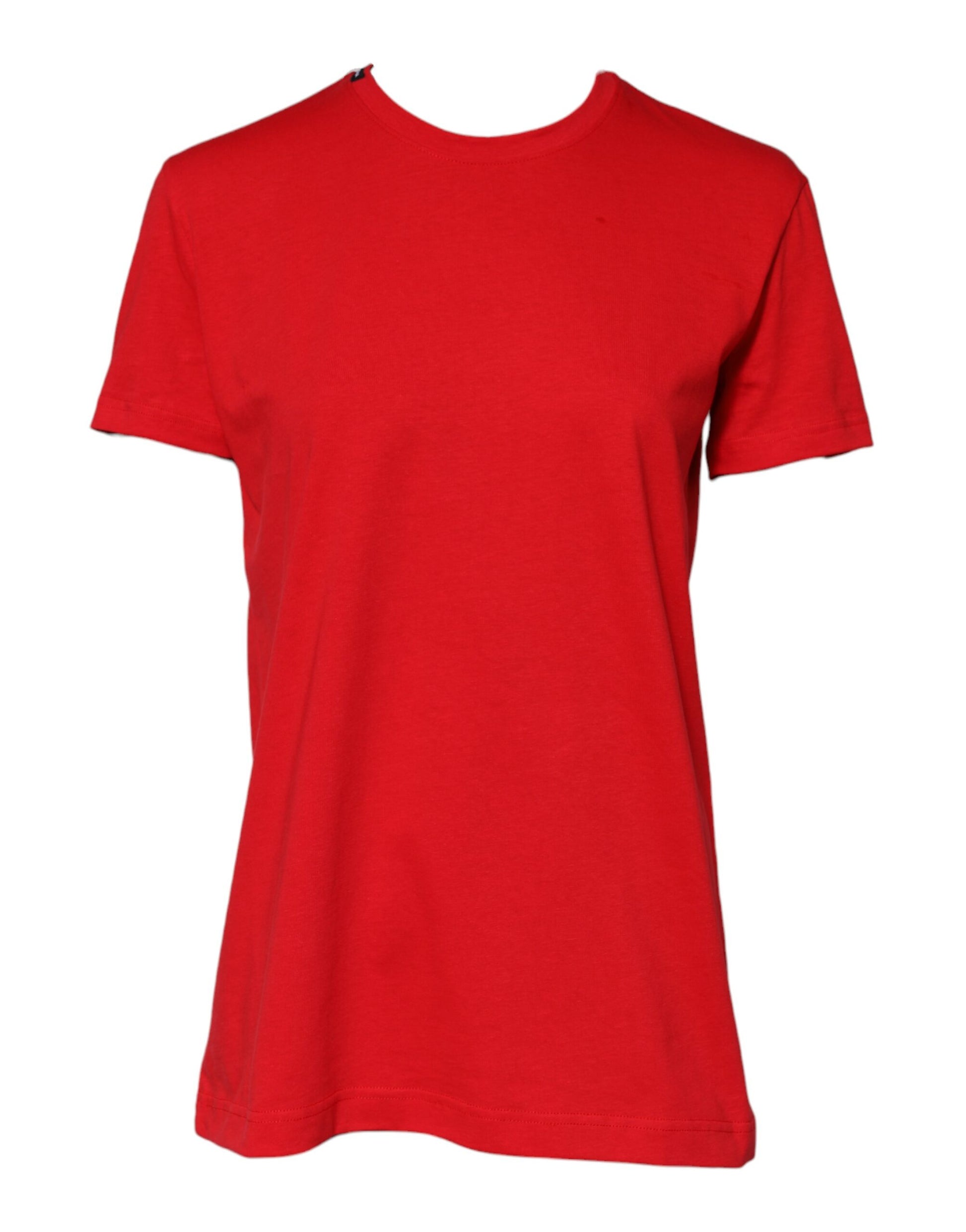 T-shirt col rond uni rouge Dolce & Gabbana à manches courtes