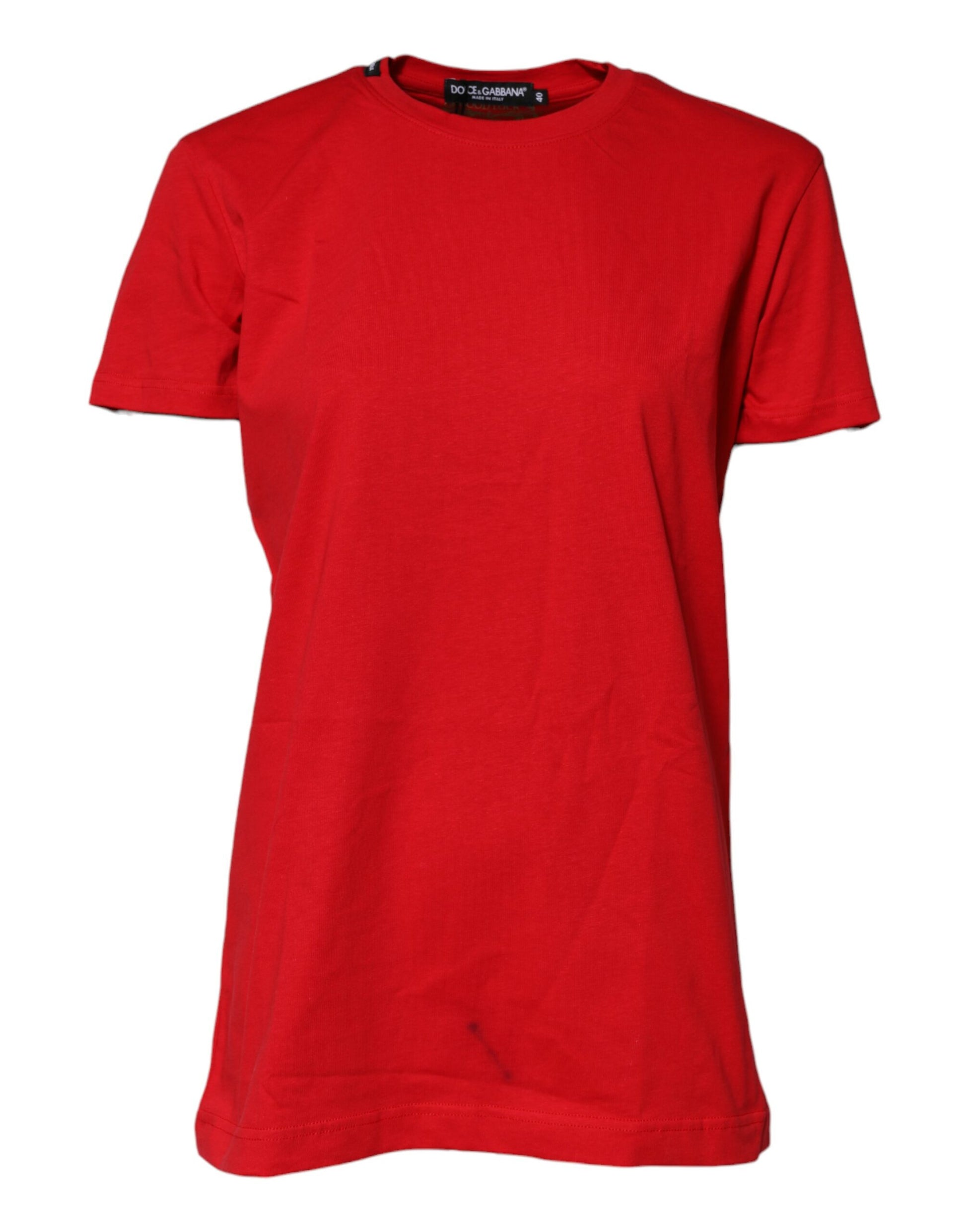 T-shirt ras du cou Dolce & Gabbana en coton rouge à manches courtes