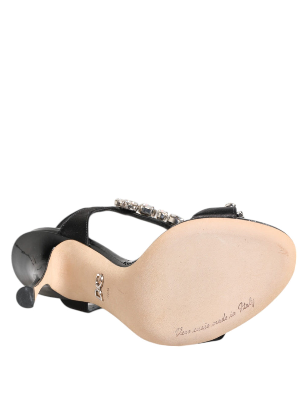 Dolce & Gabbana Sandales à Talons Compensés Keira Noires Ornées de Cristaux