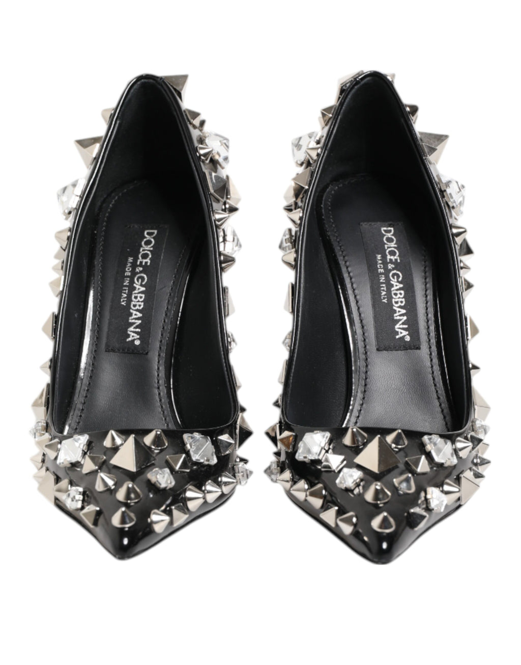Dolce &amp; Gabbana – Schwarze Pumps mit Kristallnieten und Stilettoabsatz