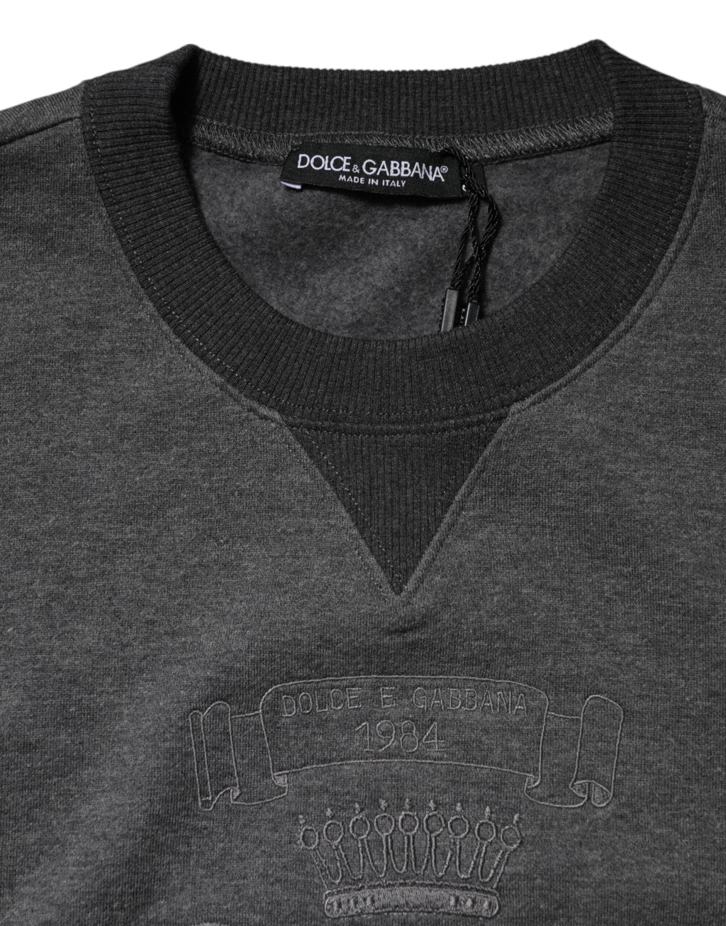 Dolce & Gabbana Gray DG Logo Embroidered Pullover Sweater