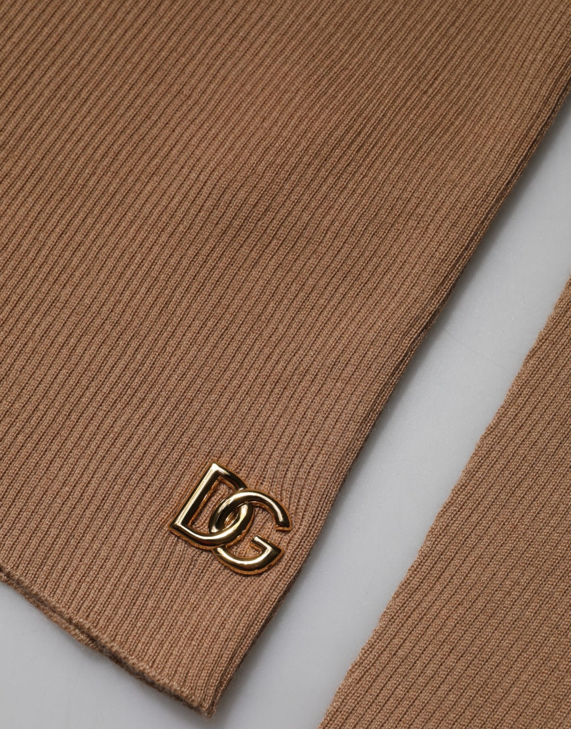 Pull à col roulé à manches longues en maille marron Dolce & Gabbana